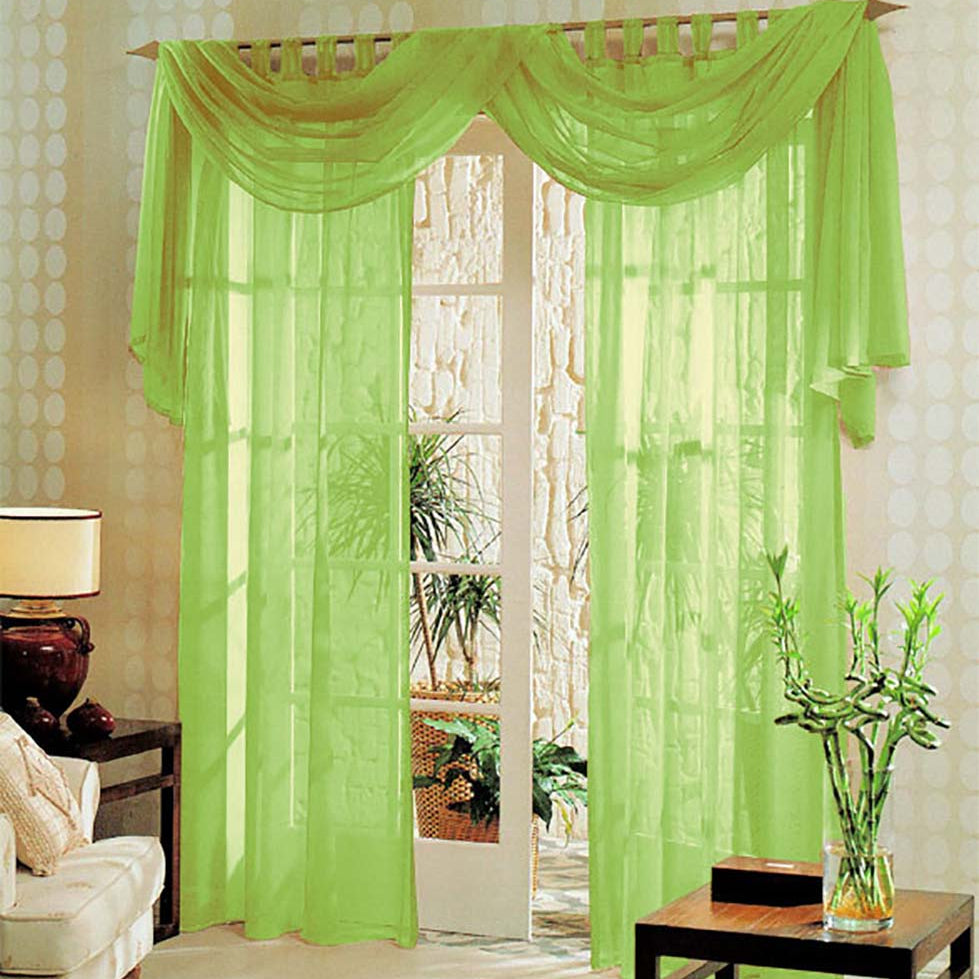 Voile komplett GARDINEN SET 3tlg. 60999 Apfelgrün Gardinen Set Voile_komplett_GARDINEN_SET_3tlg._60999_-_Gardinenbox.de_-_-3693593 | Gardinenbox.de