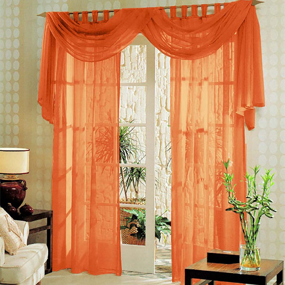 Voile komplett GARDINEN SET 3tlg. 60999 Orange Gardinen Set Voile_komplett_GARDINEN_SET_3tlg._60999_-_Gardinenbox.de_-_-3693612 | Gardinenbox.de