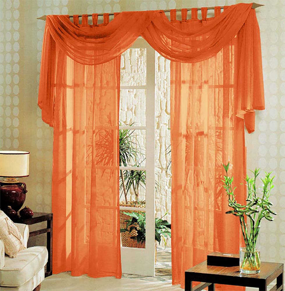 Voile komplett GARDINEN SET 3tlg. 60999 Orange Gardinen Set Voile_komplett_GARDINEN_SET_3tlg._60999_-_Gardinenbox.de_-_-3693612 | Gardinenbox.de