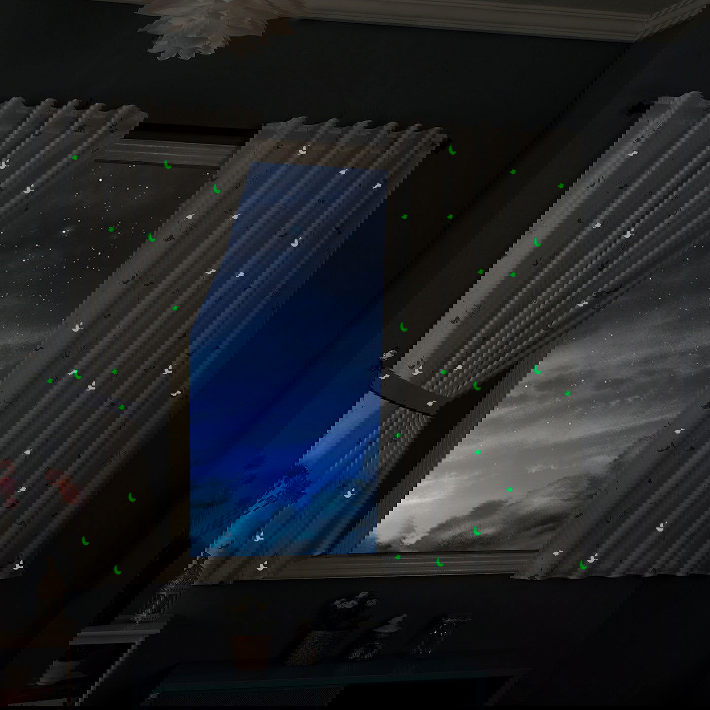 Vorhang Schal blickdicht Motiv Sterne Monde fluoreszierend leuchtend Kinder Kids Schlaufenband Universalband (Höhe x Breite cm) 20495 Vorhang Vorhang_Schal_blickdicht_Motiv_Sterne_Monde_fluoreszierend_leuchtend_Kinder_Kids_Schlaufenband_Universalband_Hohe_x_Breite_cm_20495_-_Gardinenbox.de_-_-3694855 | Gardinenbox.de