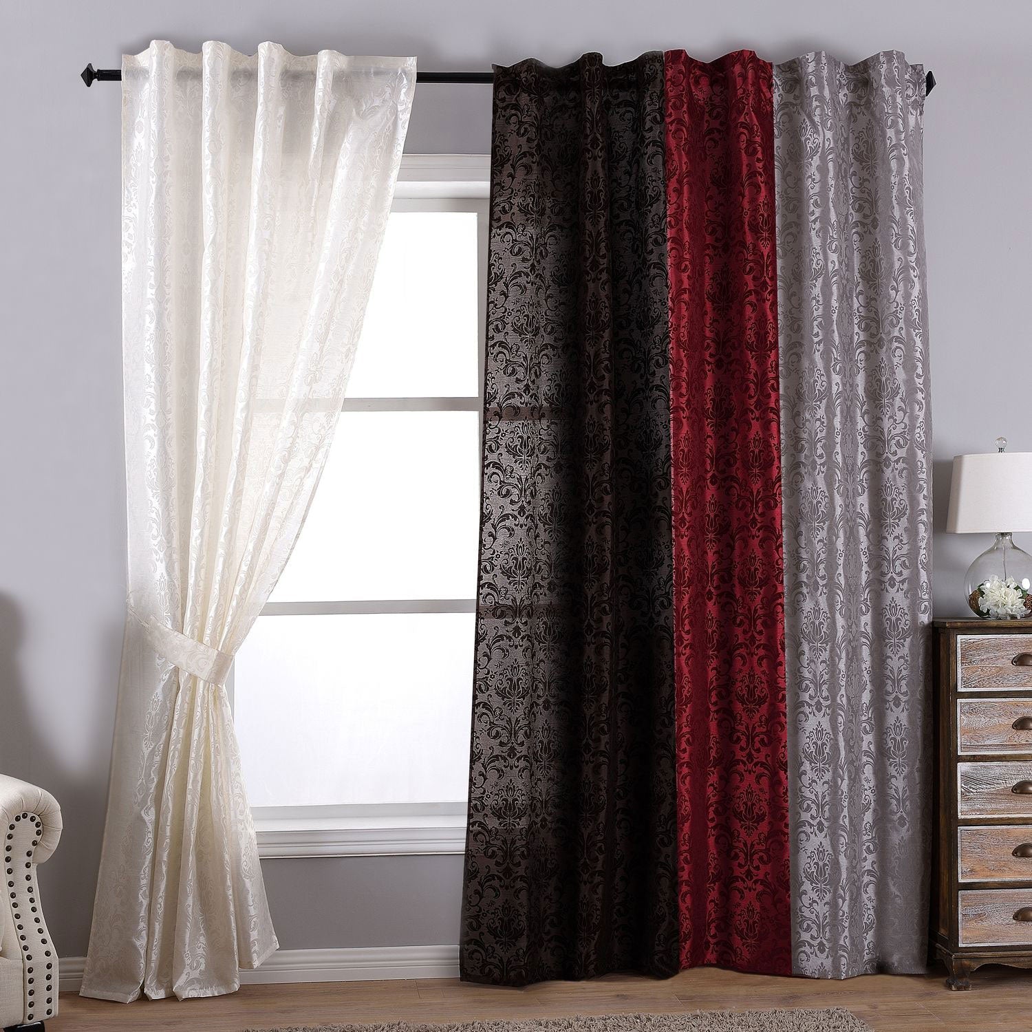 Vorhang Wildseide Optik Barock blickdicht Flockfasern Deko gemustert, blickdicht mit verdecktem Schlaufenband 20200 Vorhang Vorhang_Widseide_Optik_Barock_blickdicht_Flockfasern_Deko_gemustert_blickdicht_mit_verdecktem_Schlaufenband_20200_-_Gardinenbox.de_-_-3695484 | Gardinenbox.de