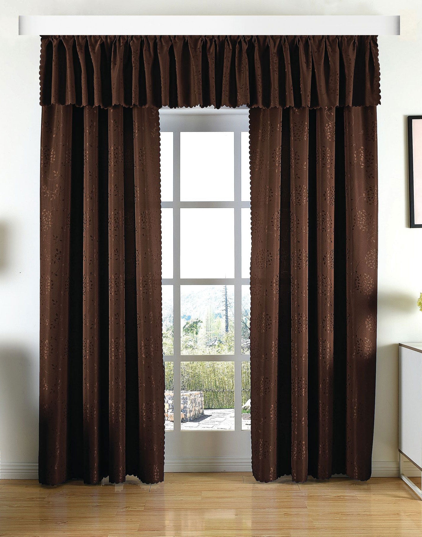 Yasmin Damast Gardinen Set, 5 Teile, eingenähtes Kräuselband bewährte Jacquard Qualität, blickdicht 20107 Braun Vorhang Set Yasmin_Damast_Gardinen_Set_5_Teile_eingenahtes_Krauselband_bewahrte_Jacquard_Qualitat_blickdicht_20107_-_Gardinenbox.de_-_-3696187 | Gardinenbox.de