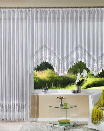 Jacquard Bogenstore Gardine Rosendahl mit Kräuselband