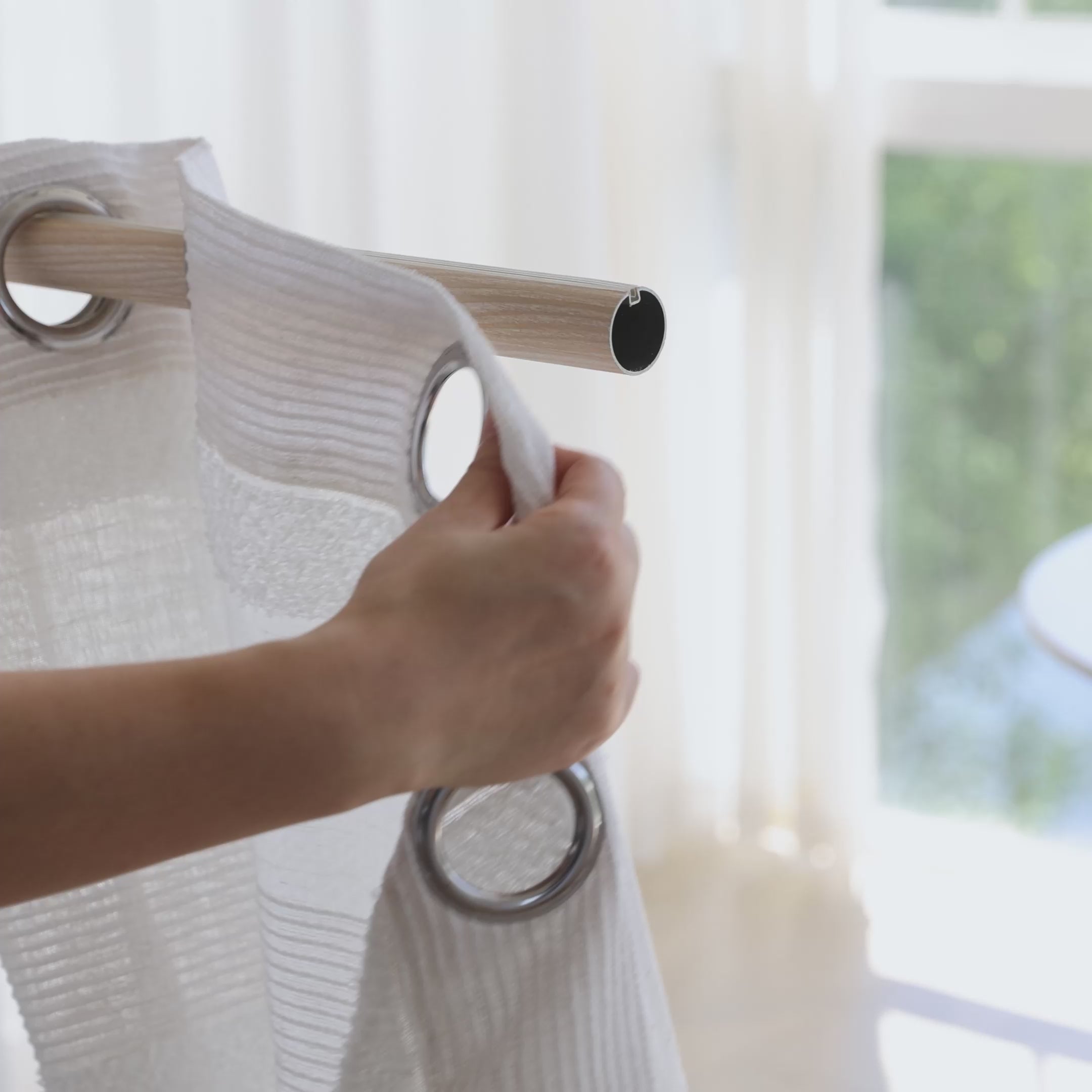 all-groups Gardine mit Ösen »Halle« Chenille-Leinenbindung