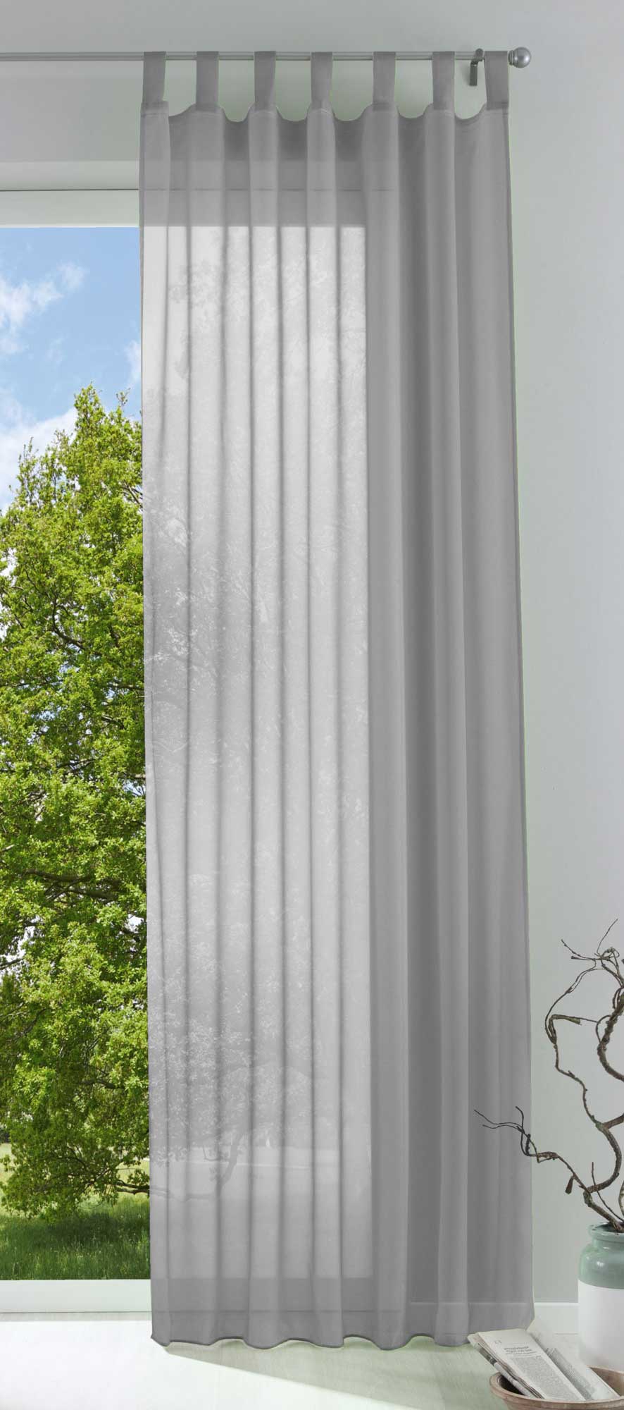 1er-Pack Gardine Transparent Vorhang Wohnzimmer Voile Schlaufenschal 202076