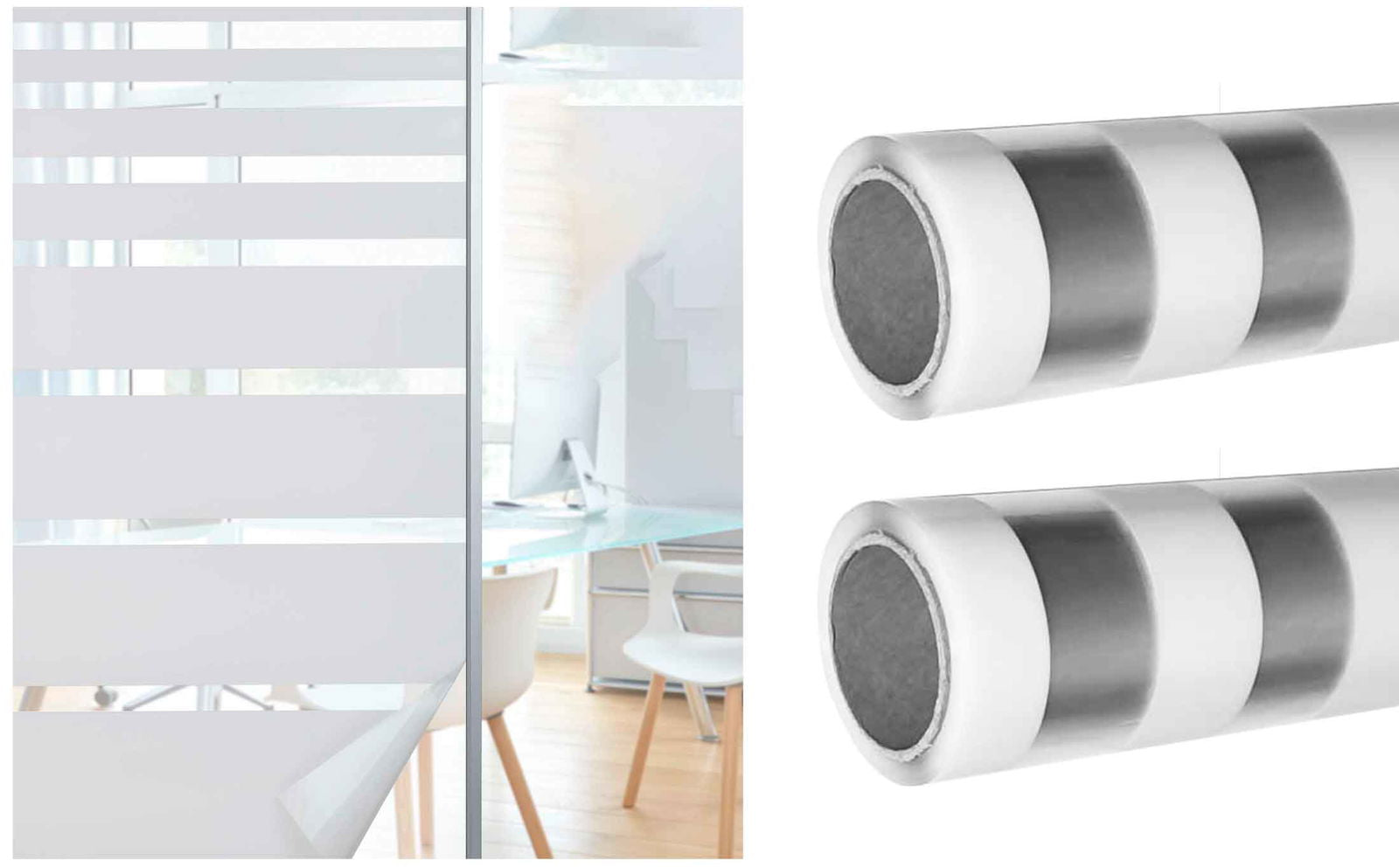 2er Set Fensterfolie selbsthaftend Streifen LxB 200x67 cm Sichtschutzfolie Anti-UV statische Haftung Folie selbstklebend 201916000-2