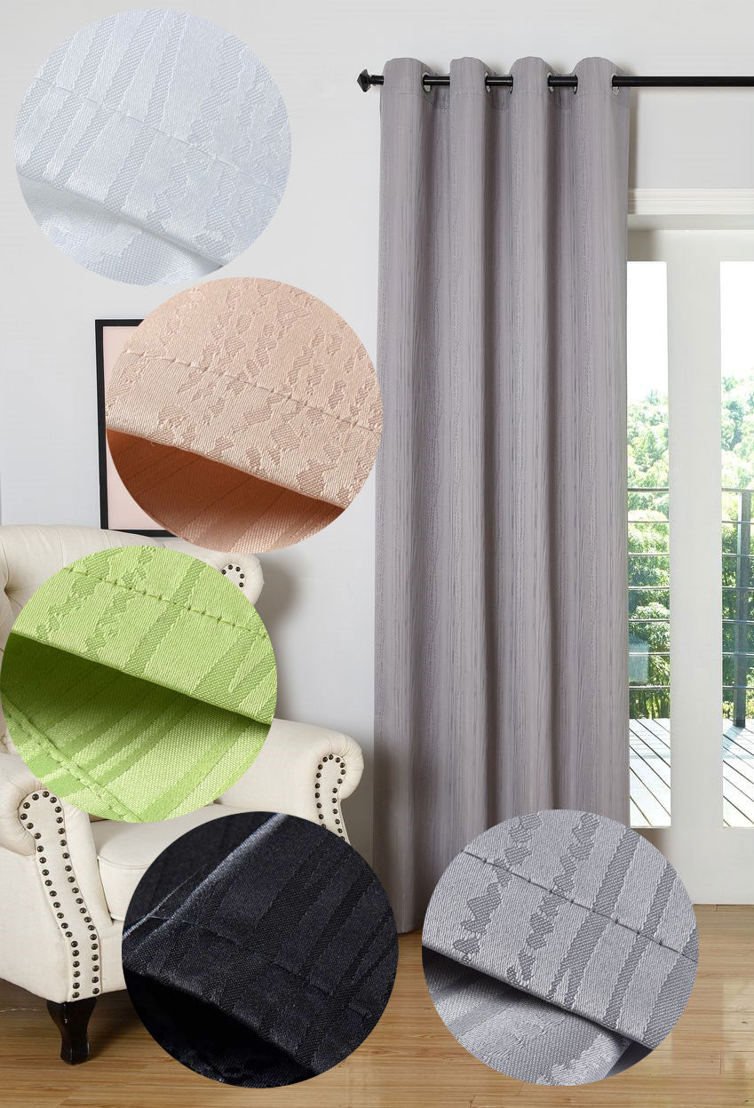 Vorhang Jacquard Deko Gardine Ösen feine Musterung blickdicht lichdurchlässig (Höhe x Breite cm) 20480