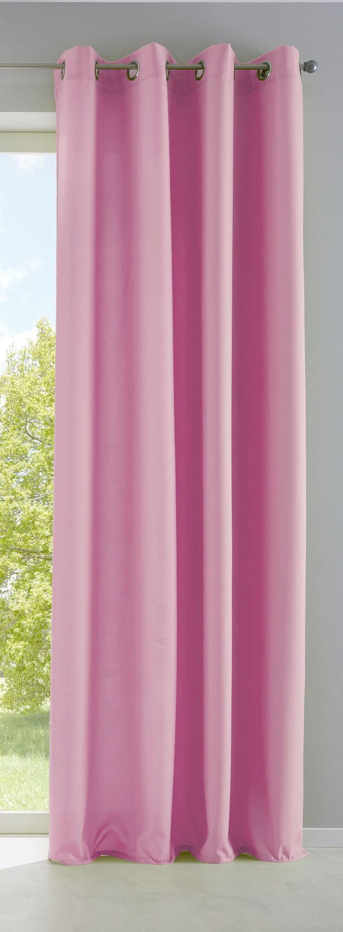 Vorhang Blickdicht Gardine Matt Lichtdurchlässig »PALERMO« mit Ösen und Raffhalter Dekoschal 10000265 Rosa HxB 245x140 cm Vorhang 10000265rosa | Gardinenbox.de