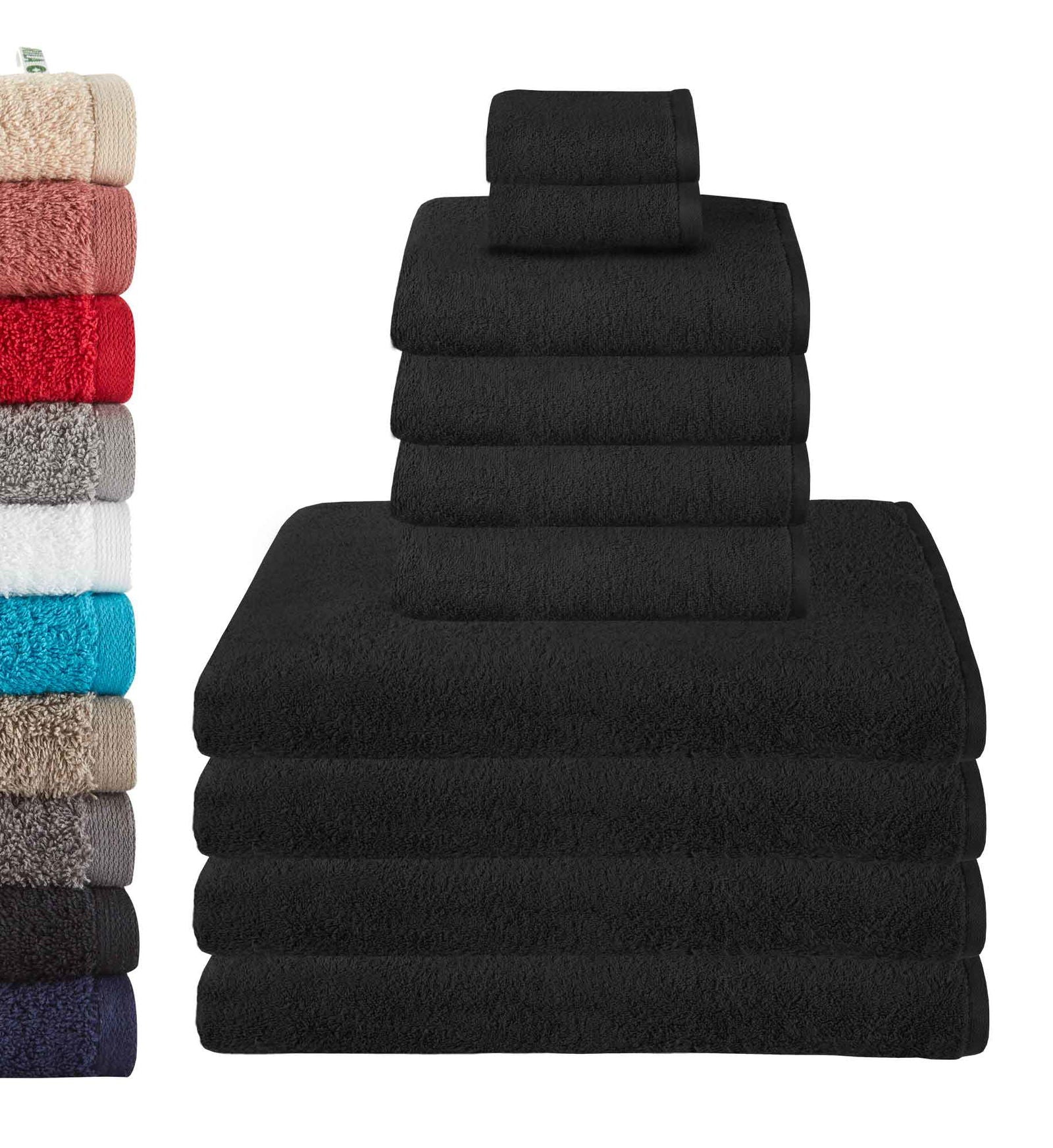 10er Set 2 Gästetücher 30x50 4 Handtücher 50x100 cm 4 Saunatücher 100x150 cm »Montreal« 100% Bio Baumwolle 2020100-1-2-4-10er Schwarz 30x50, 50x100, 100x150 cm Frottee 10er_Set_2_Gastetucher_30x50_4_Handtucher_50x100_cm_4_Saunatucher_100x150_cm_Montreal_100_Bio_Baumwolle_2020100-1-2-4-10er_-_Gardinenbox.de_-_-3666154 | Gardinenbox.de