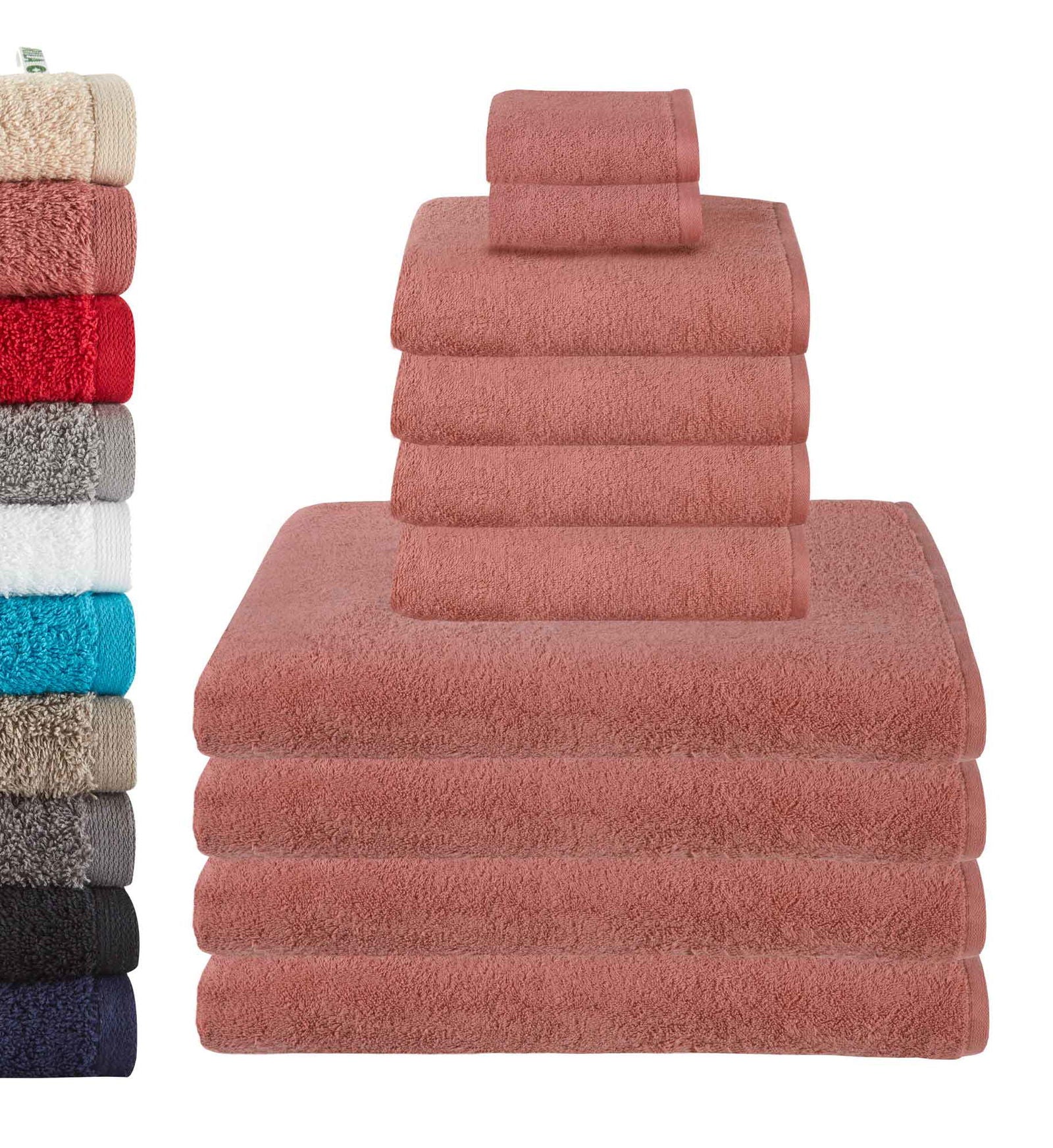 10er Set 2 Gästetücher 30x50 4 Handtücher 50x100 cm 4 Saunatücher 100x150 cm »Montreal« 100% Bio Baumwolle 2020100-1-2-4-10er Altrosa 30x50, 50x100, 100x150 cm Frottee 10er_Set_2_Gastetucher_30x50_4_Handtucher_50x100_cm_4_Saunatucher_100x150_cm_Montreal_100_Bio_Baumwolle_2020100-1-2-4-10er_-_Gardinenbox.de_-_-3666195 | Gardinenbox.de