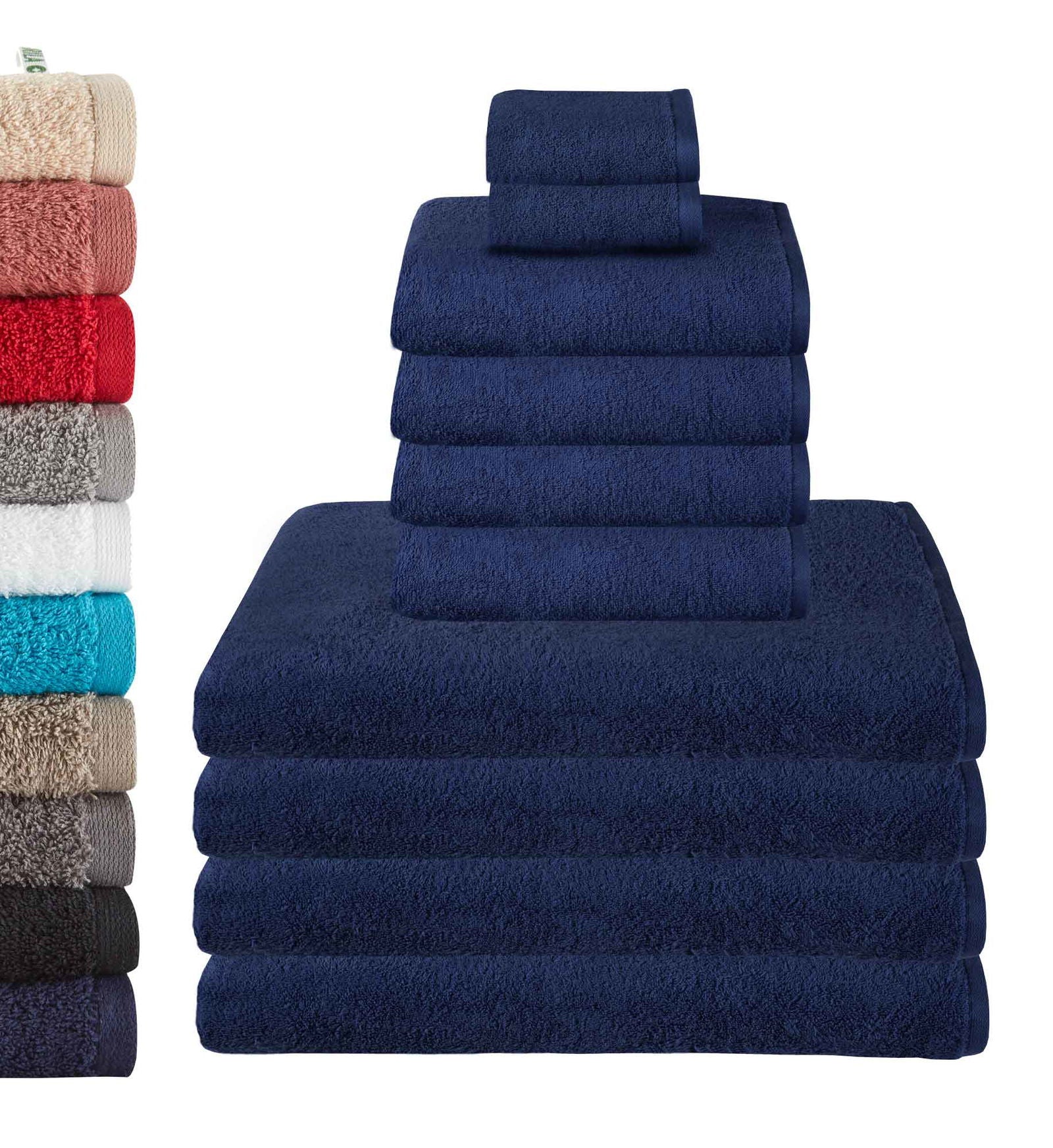 10er Set 2 Gästetücher 30x50 4 Handtücher 50x100 cm 4 Saunatücher 100x150 cm »Montreal« 100% Bio Baumwolle 2020100-1-2-4-10er Dunkelblau 30x50, 50x100, 100x150 cm Frottee 10er_Set_2_Gastetucher_30x50_4_Handtucher_50x100_cm_4_Saunatucher_100x150_cm_Montreal_100_Bio_Baumwolle_2020100-1-2-4-10er_-_Gardinenbox.de_-_-3666205 | Gardinenbox.de
