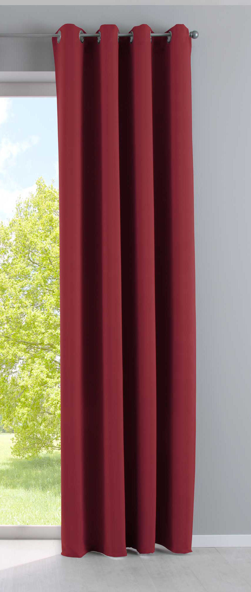 Vorhang Blickdicht »NewYork« 1er-Pack Thermo-Gardine Verdunkelungsvorhang Blackout Ösen schalldämmend UV-Schutz Raffhalter 201920600 Bordeaux HxB 225x140 cm Vorhang 201920600bordeaux | Gardinenbox.de