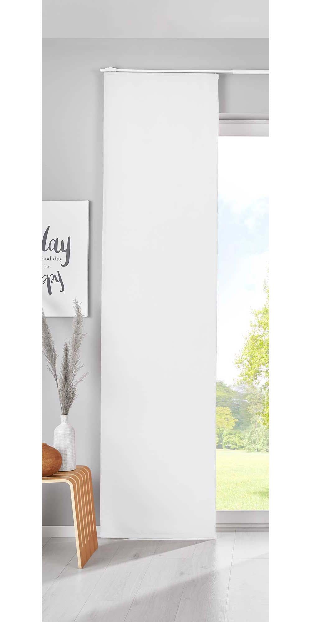 Verdunkelung Schiebegardine »NewYork« Flächenvorhang Paneelwagen Blickdicht Thermo-Schiebevorhang 202020680 Weiß HxB 225x60 cm Schiebegardine 202020680weiss | Gardinenbox.de