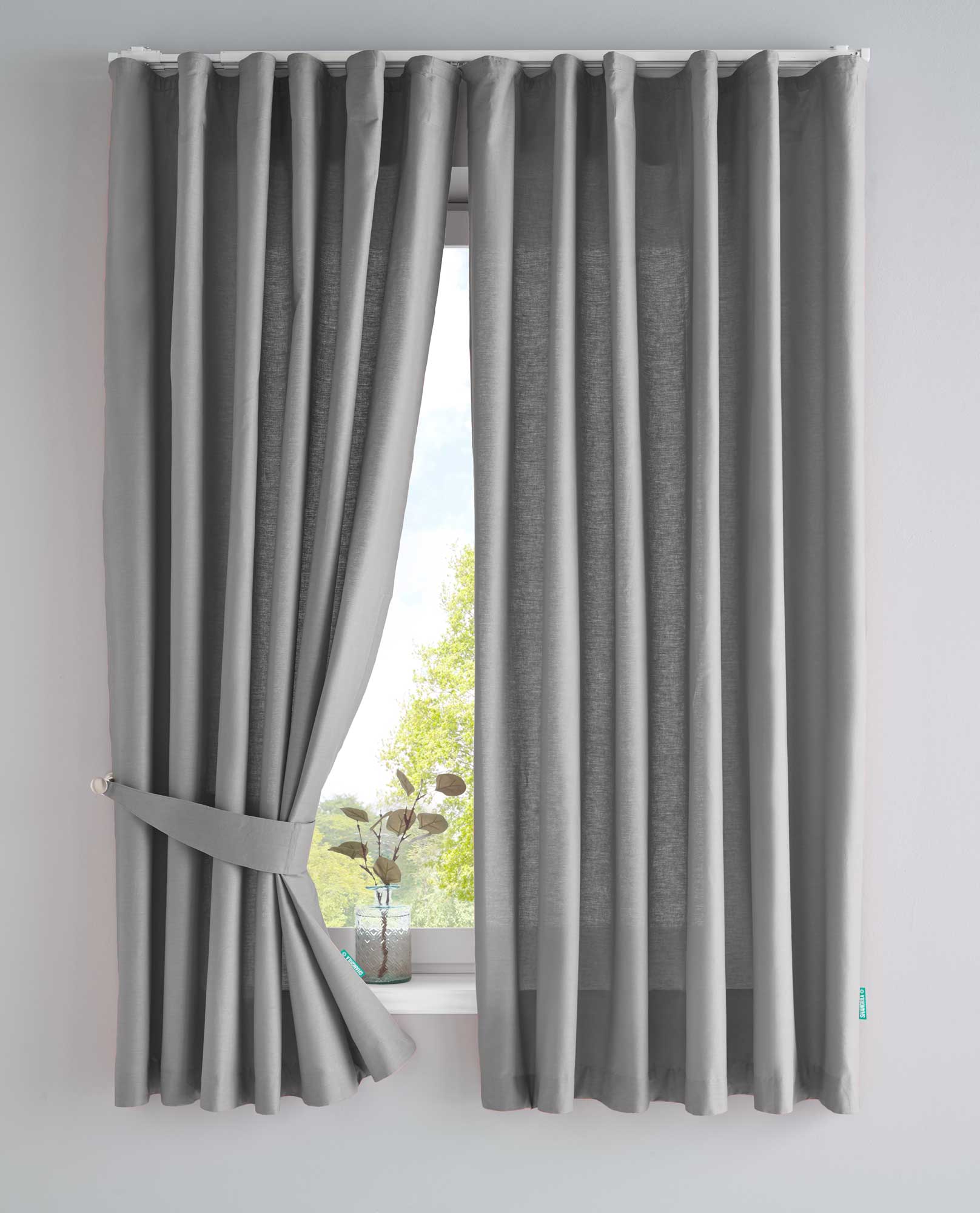 2er Set Bio Organic Vorhänge »Bremen« Reine Bio Baumwolle Blickdicht Gardinen Verdeckte Schlaufen Gardinenband Pflegeleicht 202088 Grau HxB 160x145 cm Vorhang Set 202088grau-160 | Gardinenbox.de