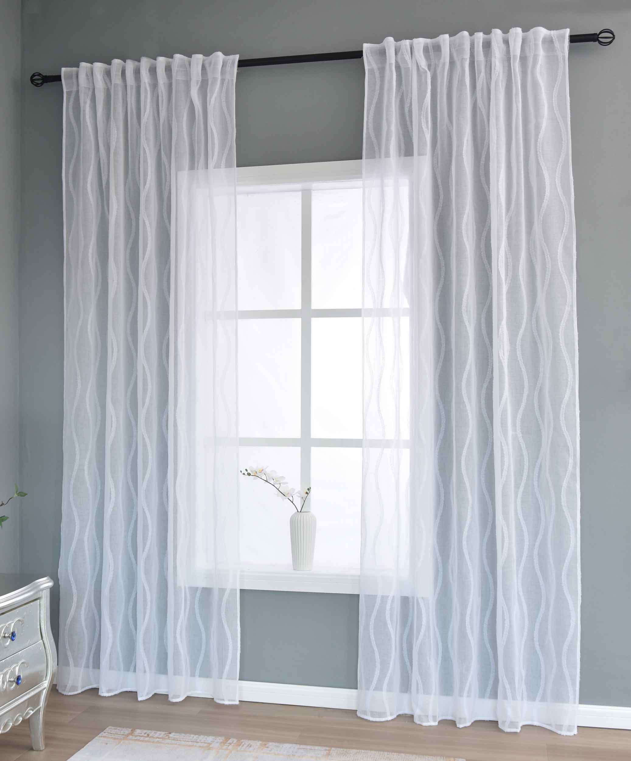 2er Set Gardine »VALENCIA« Multiband Aufhängung Scherli Transparent Leinen-Optik 2023400-408S-2 Natur Waves Gardinen Set 2023400-408S-2natur_waves | Gardinenbox.de