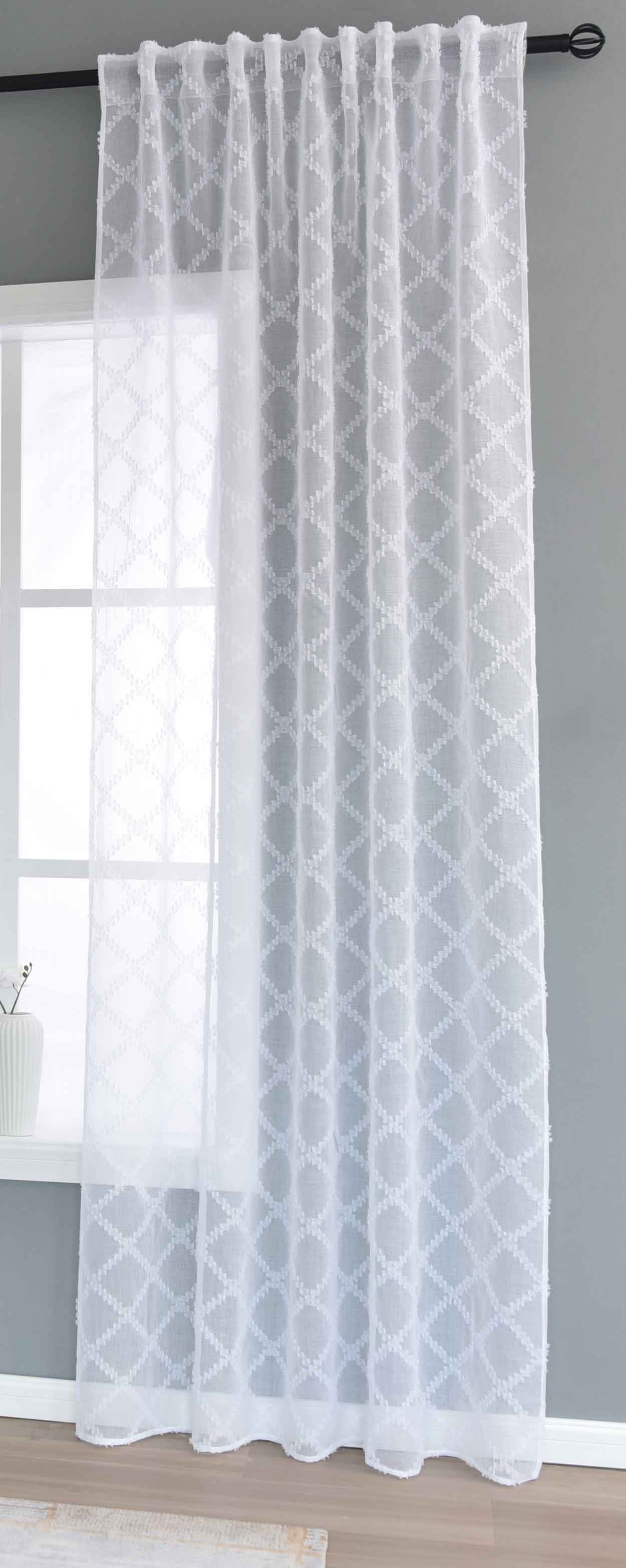 Gardine »VALENCIA« Multiband Aufhängung Scherli Transparent Leinen-Optik 2023400-408S Natur Diamond Gardinenschal 2023400-408Snatur_diamond | Gardinenbox.de