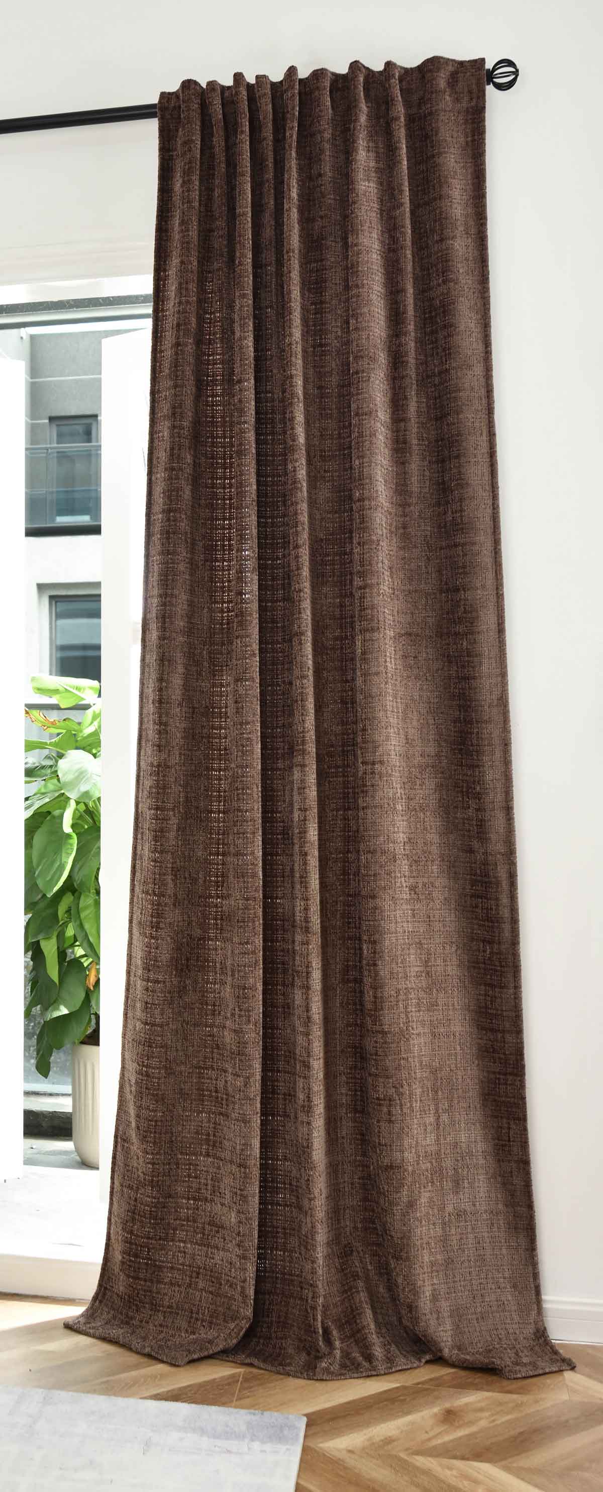 Vorhang Chenille Jacquard »RIGA« mit Multiband-Aufhängung Luxuriöser Stil für Ihr Zuhause 2023500 Braun Vorhang 2023500braun | Gardinenbox.de