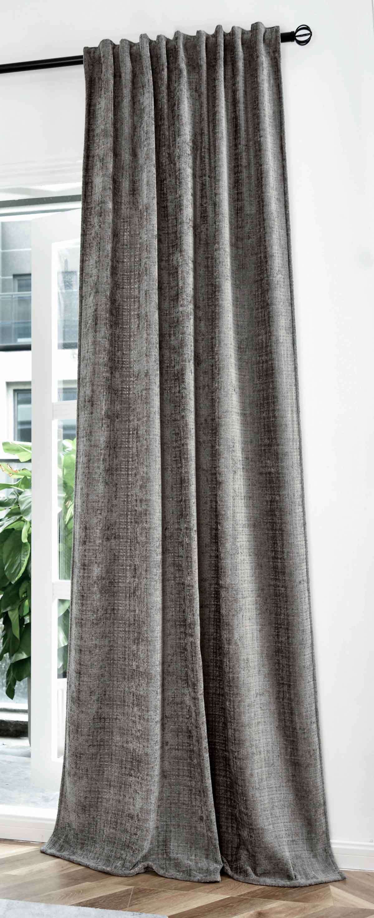 Vorhang Chenille Jacquard »RIGA« mit Multiband-Aufhängung Luxuriöser Stil für Ihr Zuhause 2023500 Grau Vorhang 2023500grau | Gardinenbox.de