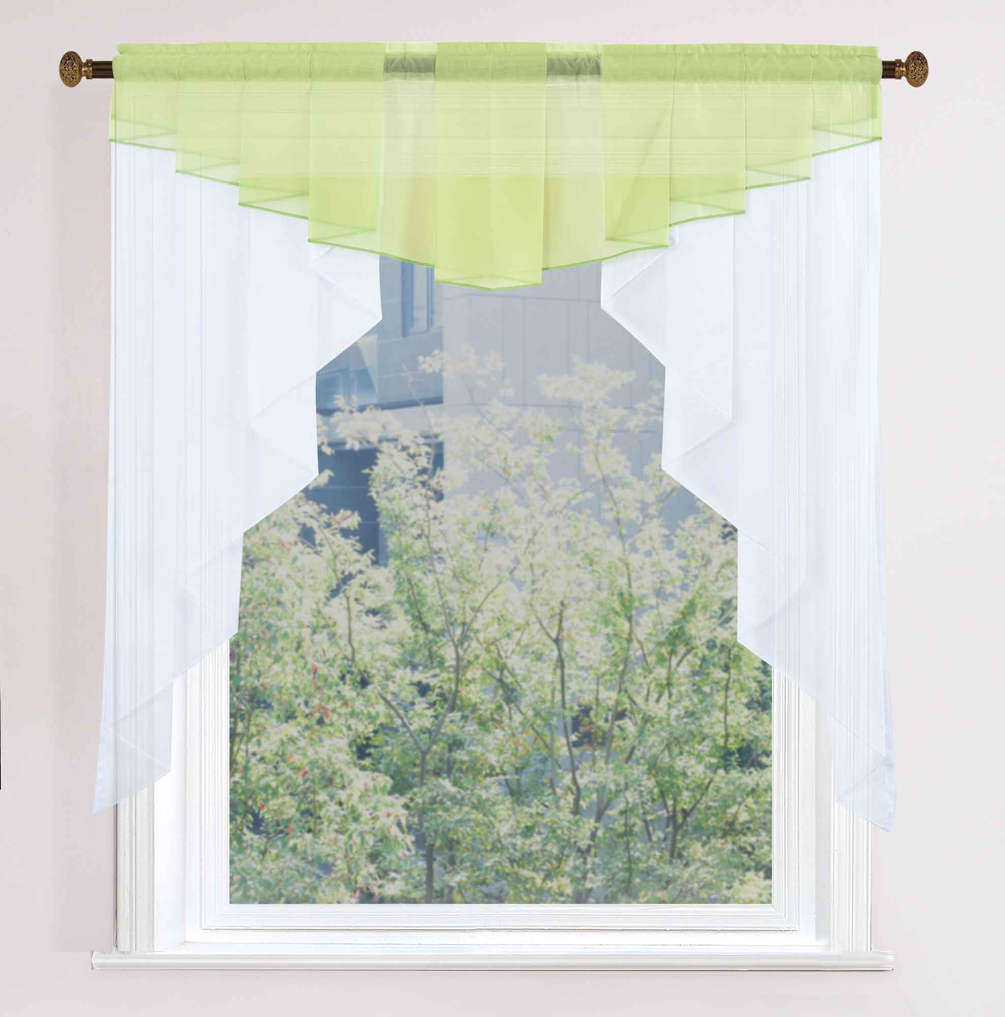 Scheibengardine »MEIßEN« M-Bogen Kurzgardine Tunneldurchzug Universalband 2023700 Apfelgrün Scheibengardine 2023700apfelgruen | Gardinenbox.de