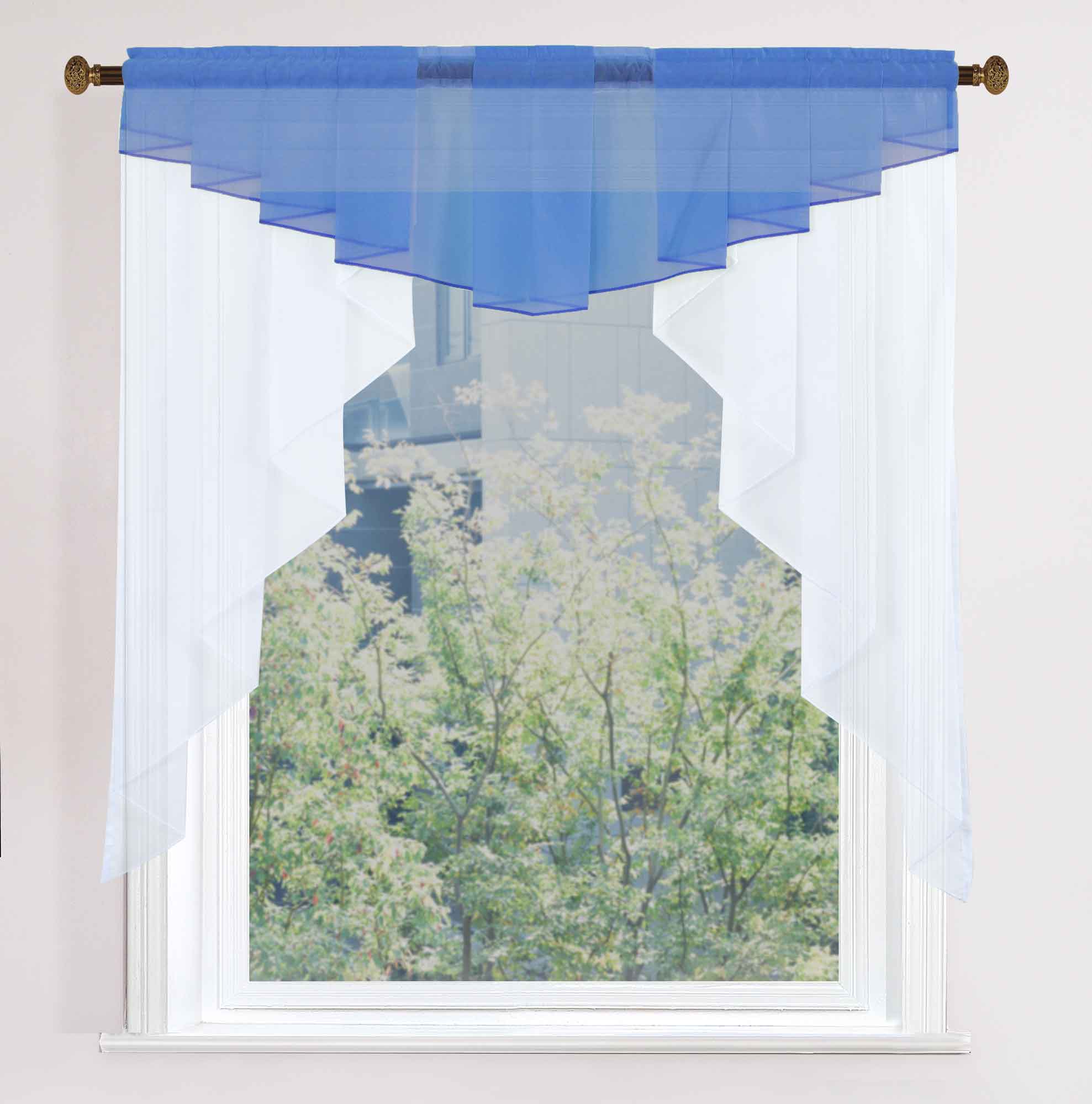 Scheibengardine »MEIßEN« M-Bogen Kurzgardine Tunneldurchzug Universalband 2023700 Blau Scheibengardine 2023700blau | Gardinenbox.de