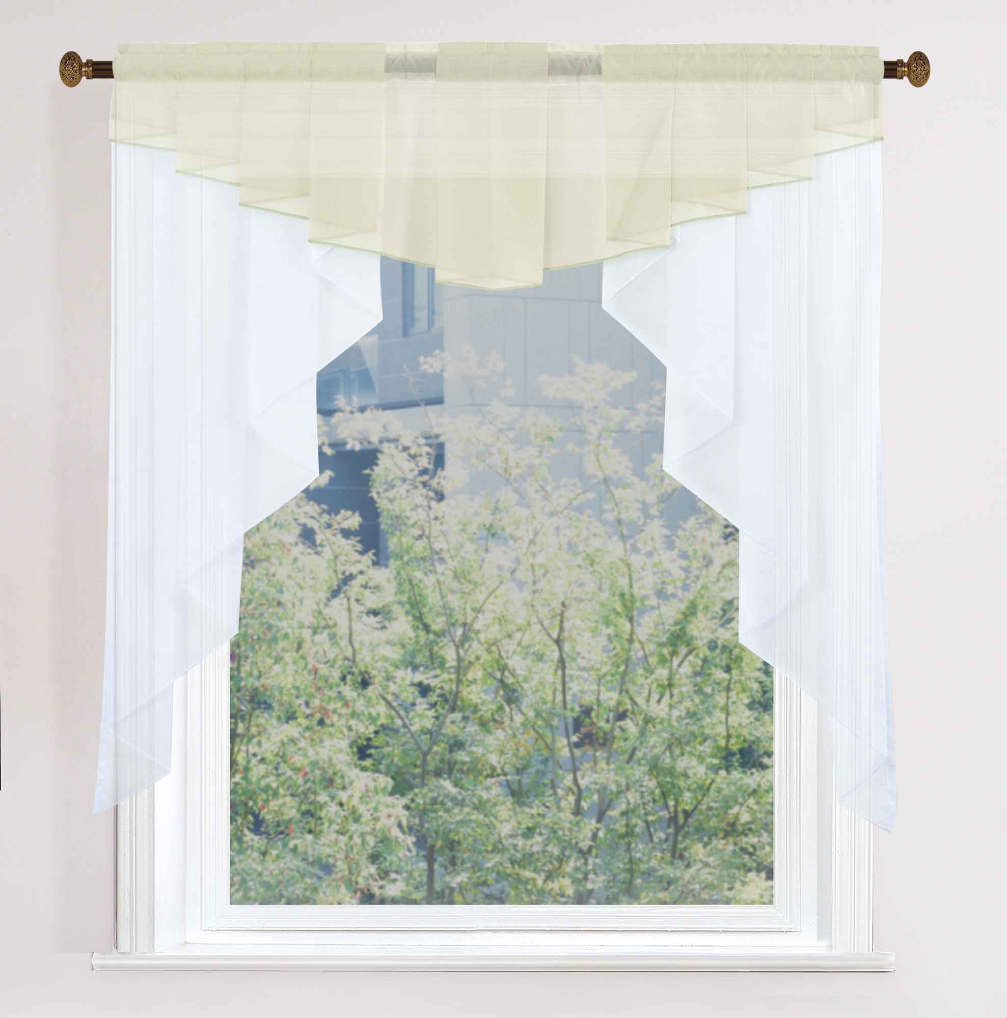 Scheibengardine »MEIßEN« M-Bogen Kurzgardine Tunneldurchzug Universalband 2023700 Creme Scheibengardine 2023700creme | Gardinenbox.de