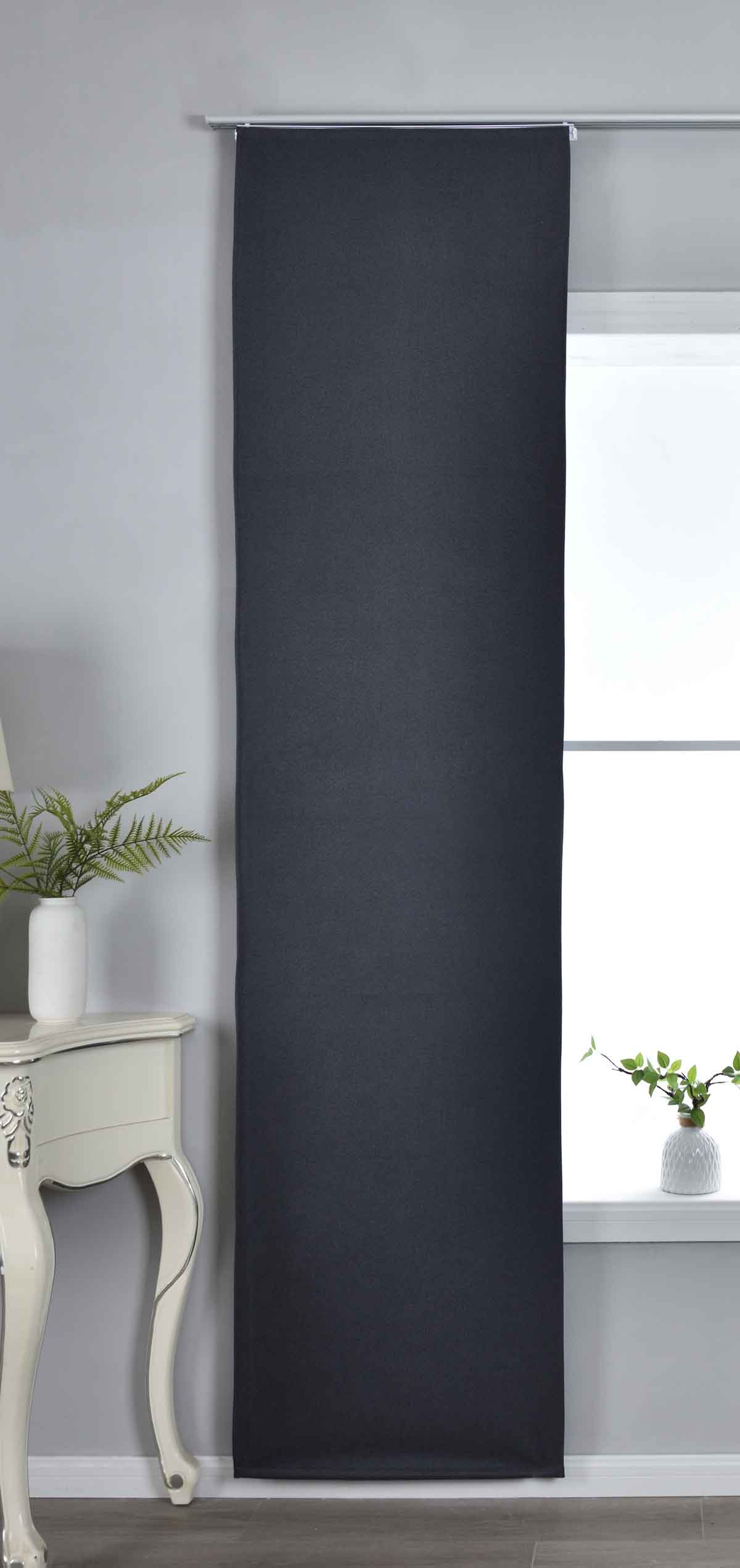 Flächenvorhang mit Paneelwagen 100% Verdunkelung Blackout »München Dark« Paneelwagen Dreischichtige Bindung 202410P Dunkelgrau Schiebegardine 202410Pdunkelgrau_7af092fb-22d9-45d2-8f40-aca922a2966c | Gardinenbox.de