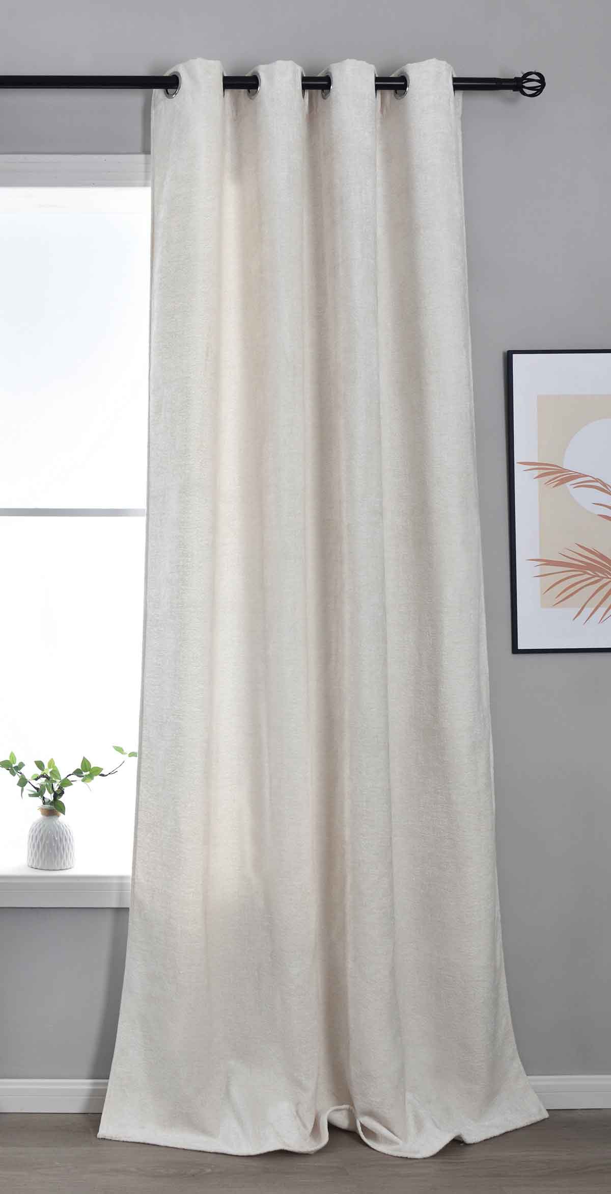 Verdunkelungsvorhang »Nürnberg« Ösen Raffhalter Chenille samtig weich geschmeidig fallend 202420 Natur Vorhang 202420natur | Gardinenbox.de