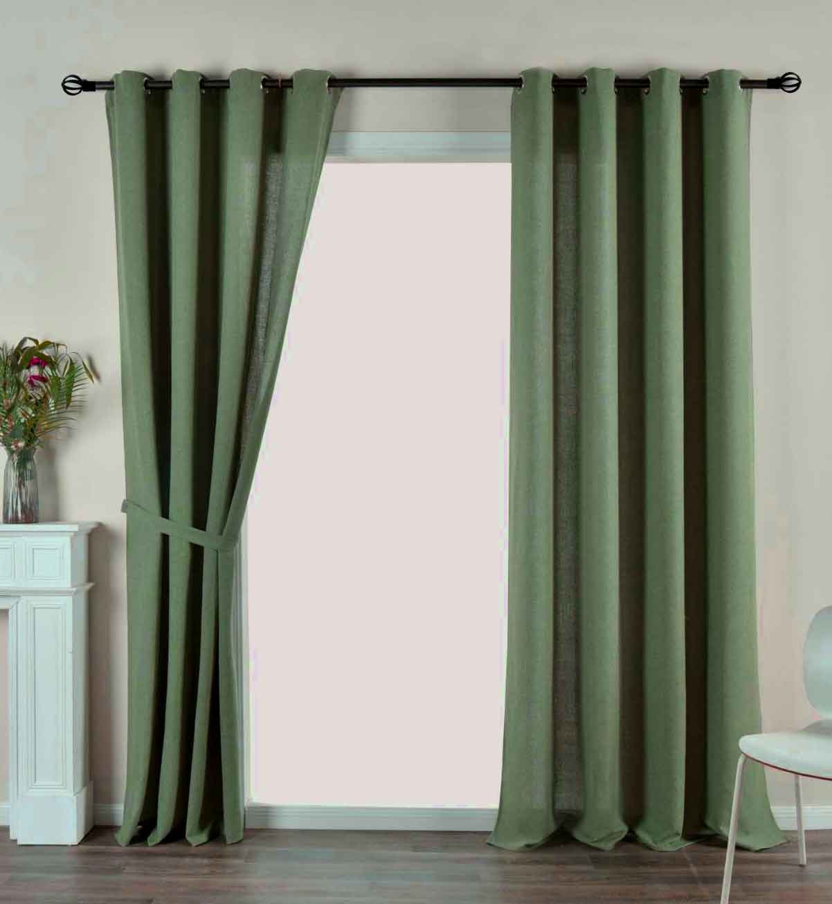 2er Set Vorhang Ösen »Essen« Cationic Raffhalter Leinenstruktur blickdicht lichtdurchlässig 210 g/m² 202430-2