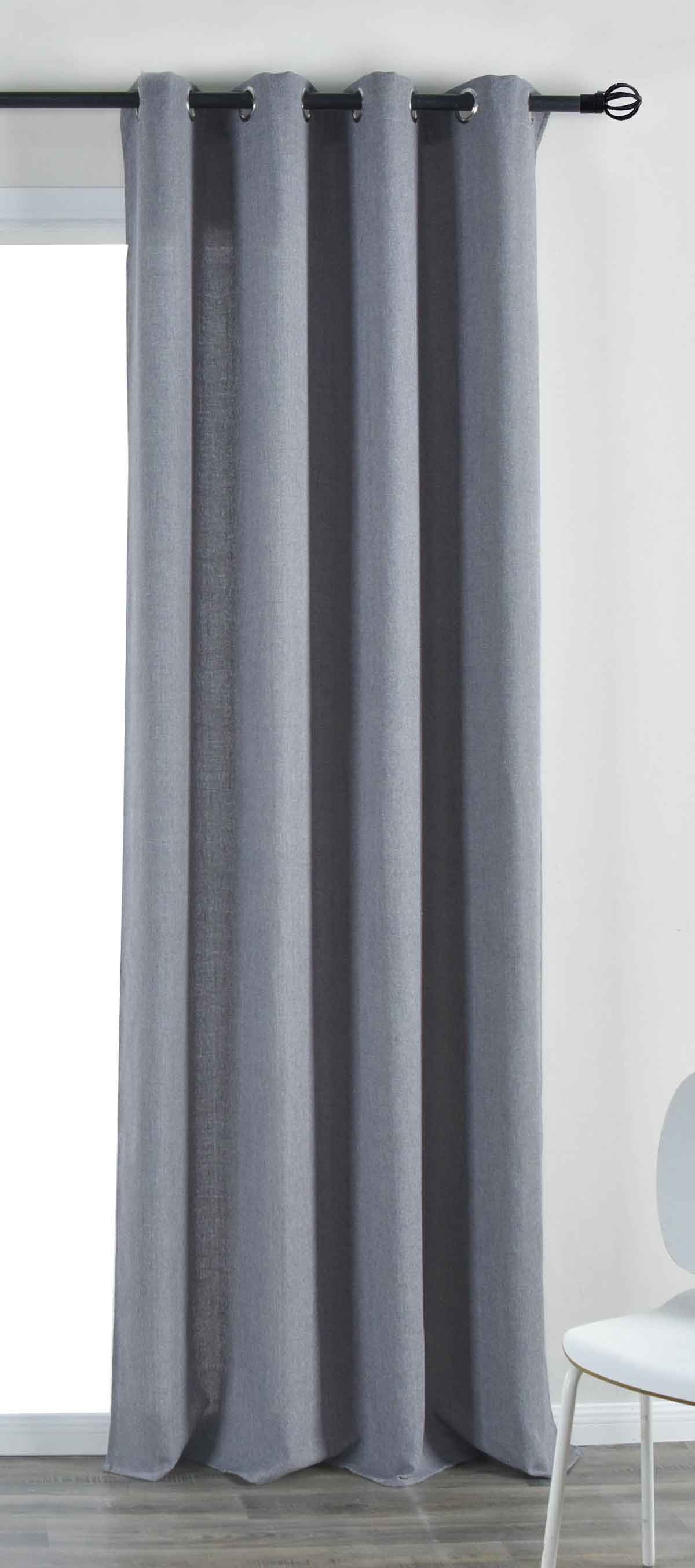 Vorhang Ösen »Essen« Cationic Raffhalter Leinenstruktur blickdicht lichtdurchlässig 210 g/m² 202430