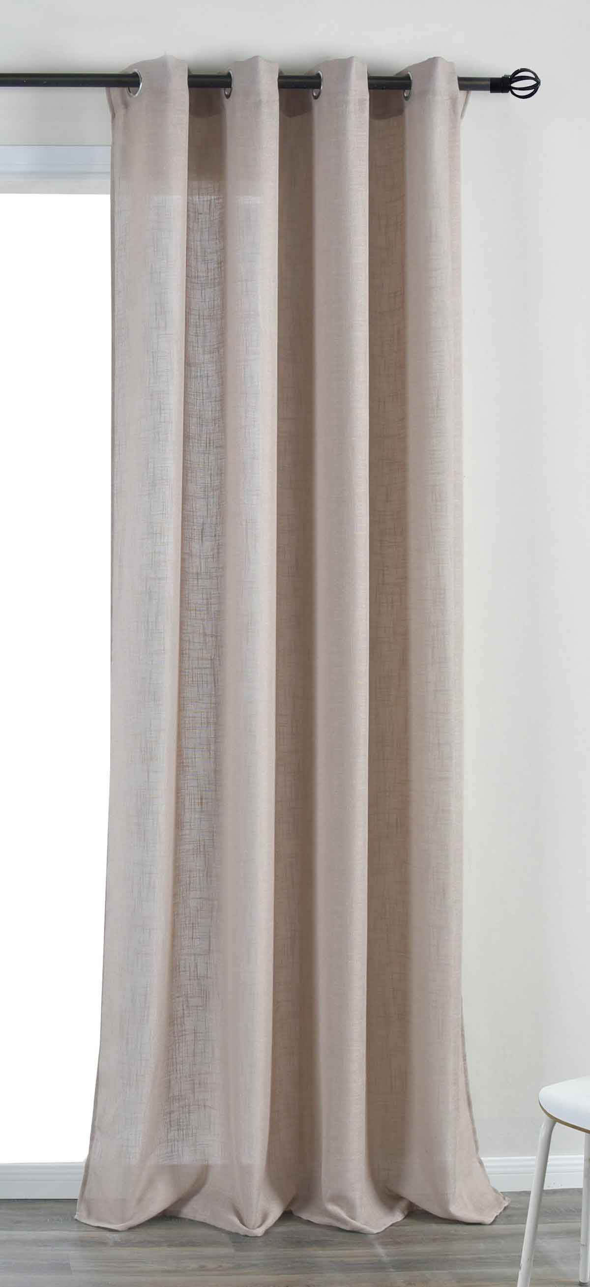 Vorhang Ösen »Essen« Cationic Raffhalter Leinenstruktur blickdicht lichtdurchlässig 210 g/m² 202430