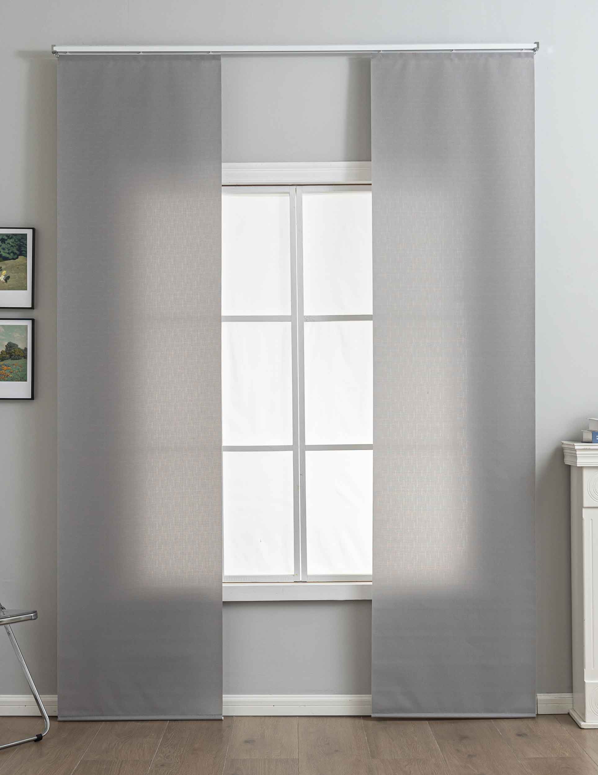 2er Set Schiebegardine »New Amsterdam« Strukturiert, Modern, schlicht und vielseitig einsetzbar mit Paneelwagen und Beschwerungsstange 2024740-2