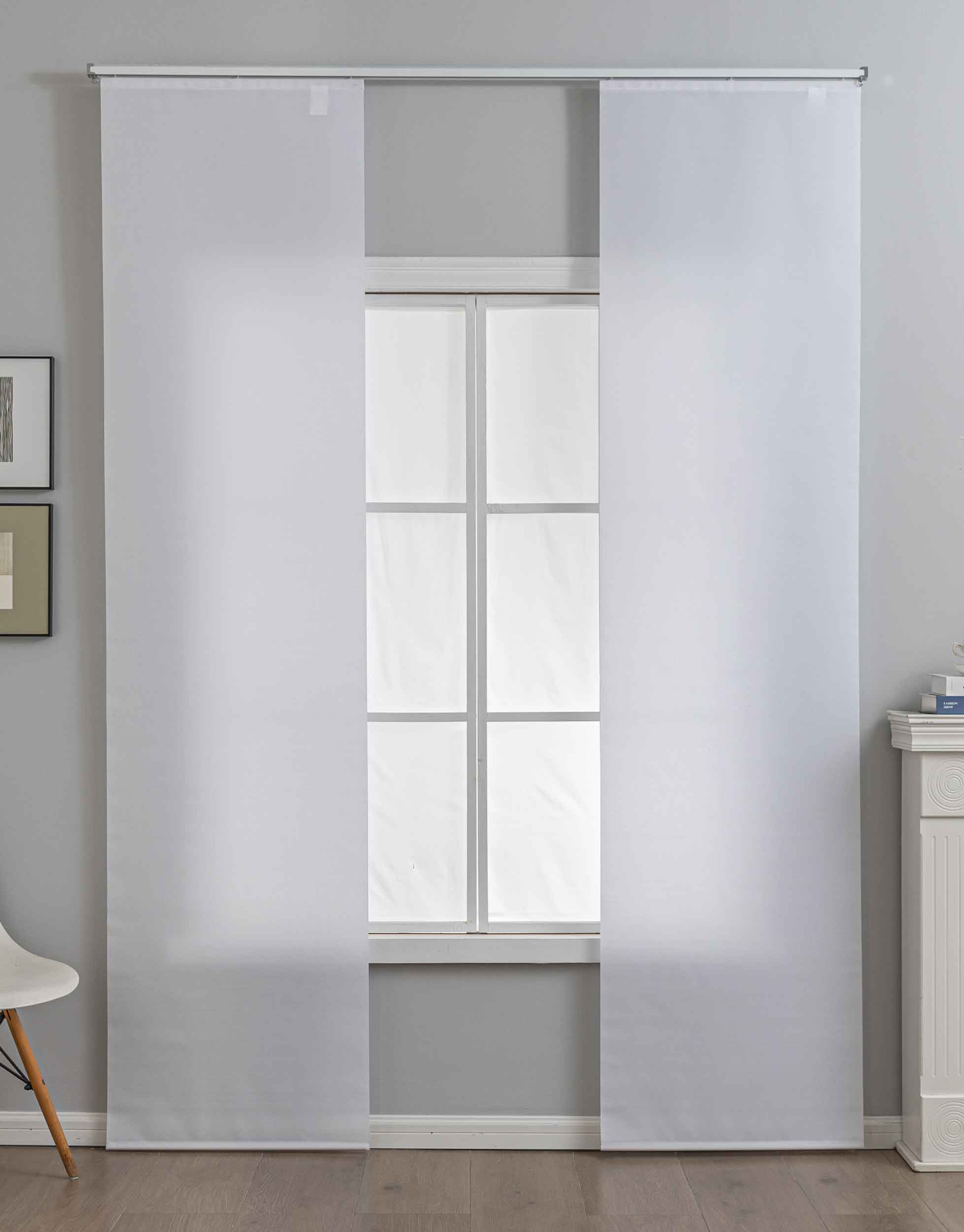 2er Set Schiebegardine »New Amsterdam« Strukturiert, Modern, schlicht und vielseitig einsetzbar mit Paneelwagen und Beschwerungsstange 2024740-2