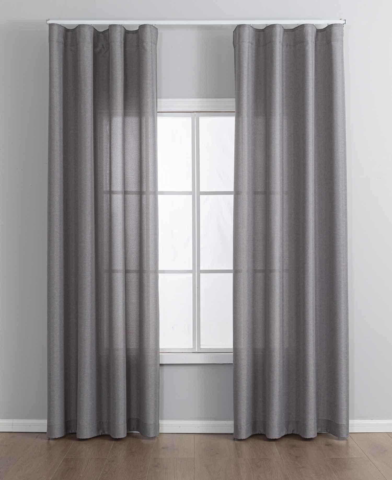 2er Set Vorhänge Cationic mit Wellenband »Wien« 1:2 Wellenband Bleibandabschluß Knitterarm Wellenfall 2025110-2