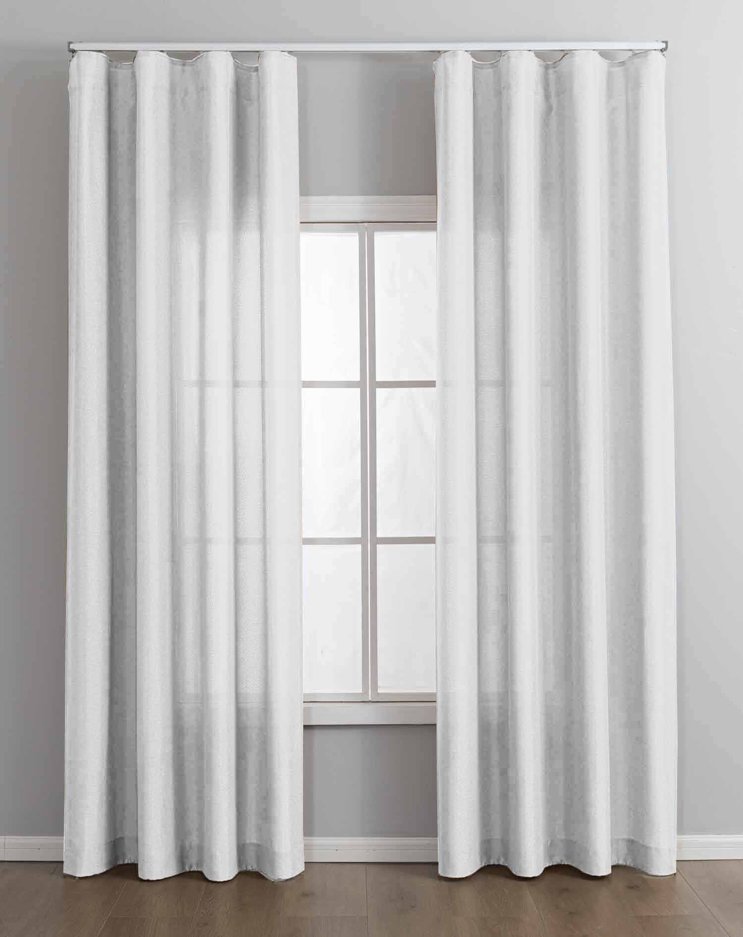 2er Set Vorhänge Cationic mit Wellenband »Wien« 1:2 Wellenband Bleibandabschluß Knitterarm Wellenfall 2025110-2