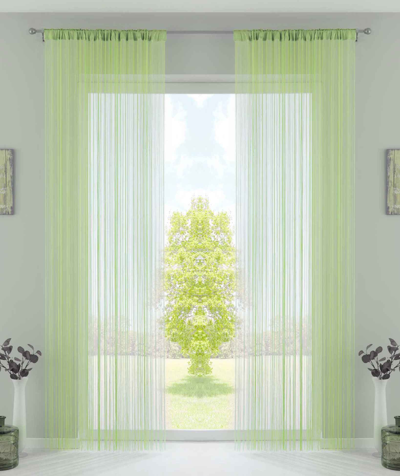 2er Set Fadengardine mit Tunneldurchzug und eingenähtem Kräuselband, geeignet für Gardinenstangen und Gardinenschienen Fadenvorhänge Fadenstores Raumteiler 20303CN2 Mint HxB 250x140 cm Fadengardine 20303CN2mint_828fb360-788d-487d-bc3f-4f88748fb7c9 | Gardinenbox.de