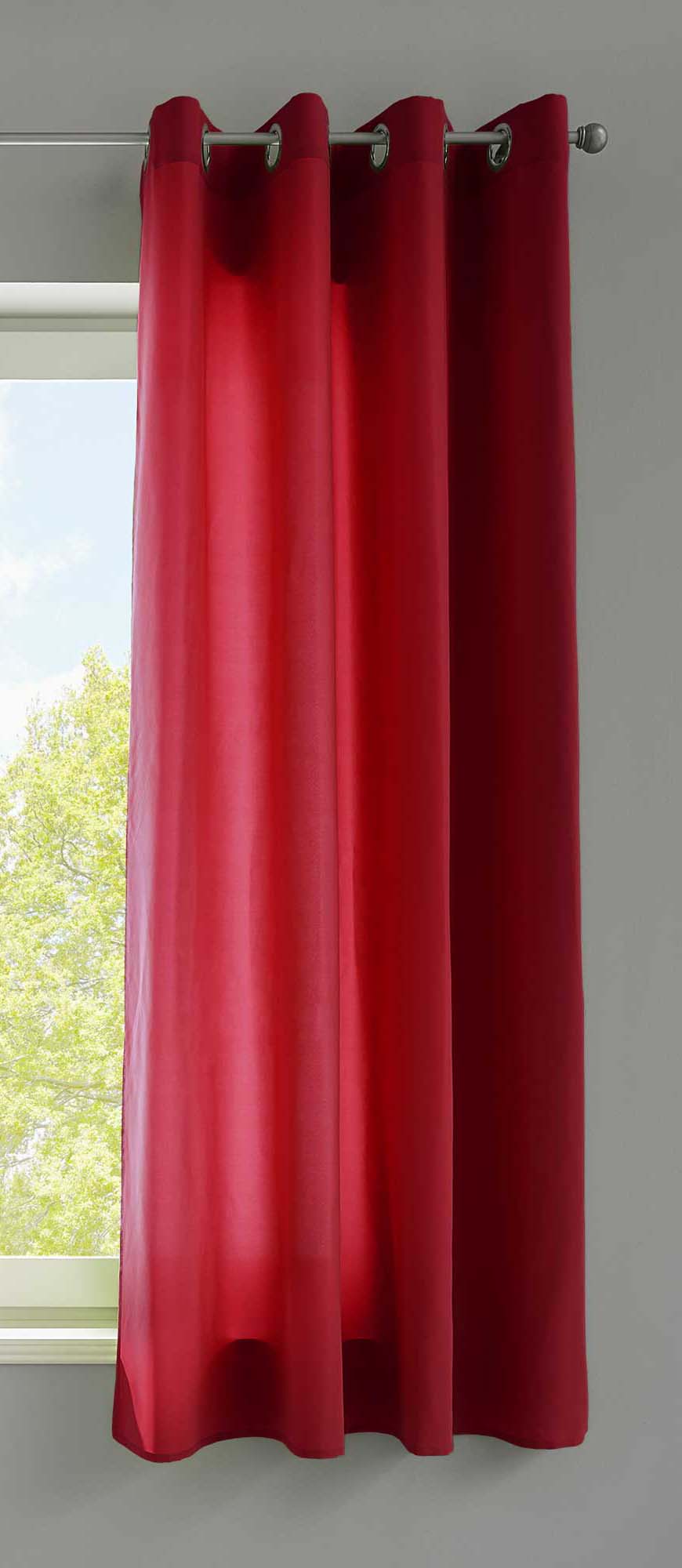 1er Set Vorhänge Schal Ösen »Berlin« Microsatin Lichtdurchlässig Uni Matt 20405N Bordeaux HxB 145x140 cm Vorhang 20405Nbordeaux-175 | Gardinenbox.de