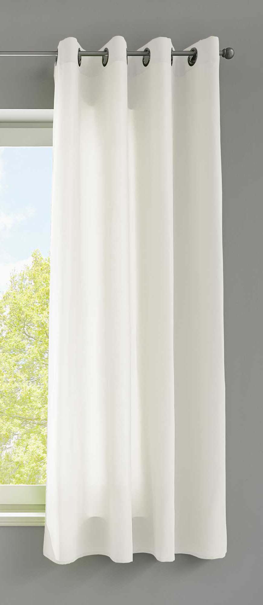 1er Set Vorhänge Schal Ösen »Berlin« Microsatin Lichtdurchlässig Uni Matt 20405N Creme HxB 145x140 cm Vorhang 20405Ncreme-175 | Gardinenbox.de