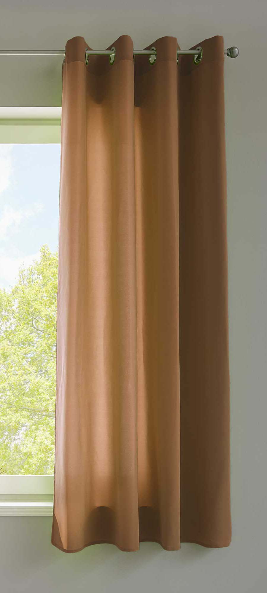 1er Set Vorhänge Schal Ösen »Berlin« Microsatin Lichtdurchlässig Uni Matt 20405N Taupe HxB 145x140 cm Vorhang 20405Ntaupe-175 | Gardinenbox.de