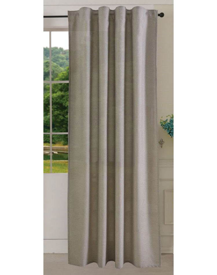 Vorhang Schal verdeckte Schlaufen >>Cationic<< blickdicht Leinen Optik natura seidenmatt (HxB) Landhaus Stil 20440 Grau Vorhang 20440grau | Gardinenbox.de
