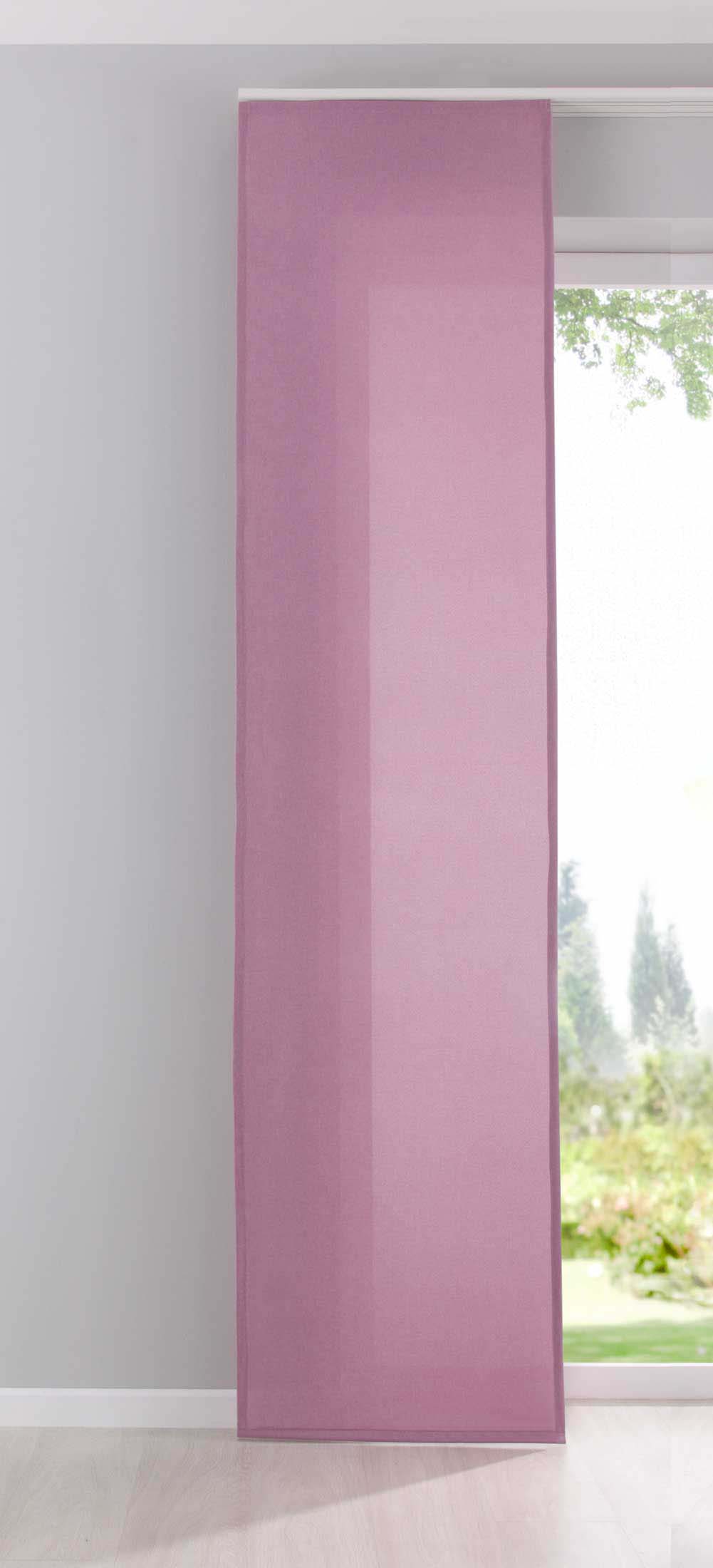 Flächenvorhang Schiebegardine Cationic blickdicht Leinen Optik natura seidenmatt Landhaus Stil 204411 Rosa Schiebegardine 204411rosa | Gardinenbox.de