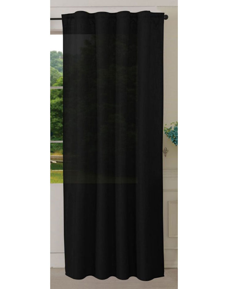 Vorhang Schal verdeckte Schlaufen >>Linene<< blickdicht Leinen Optik Natur Grobfaser (HxB) Lanhaus Stil schwere Qualität 20445 Anthrazit Vorhang 20445anthrazit | Gardinenbox.de