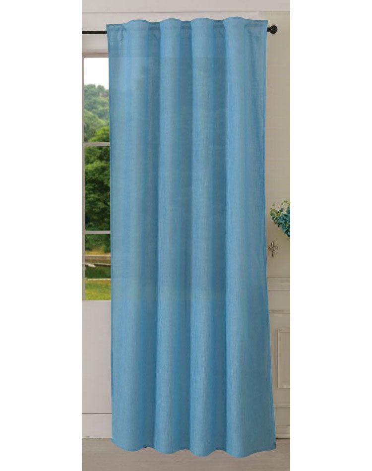 Vorhang Schal verdeckte Schlaufen >>Linene<< blickdicht Leinen Optik Natur Grobfaser (HxB) Lanhaus Stil schwere Qualität 20445 Türkis Vorhang 20445tuerkis | Gardinenbox.de