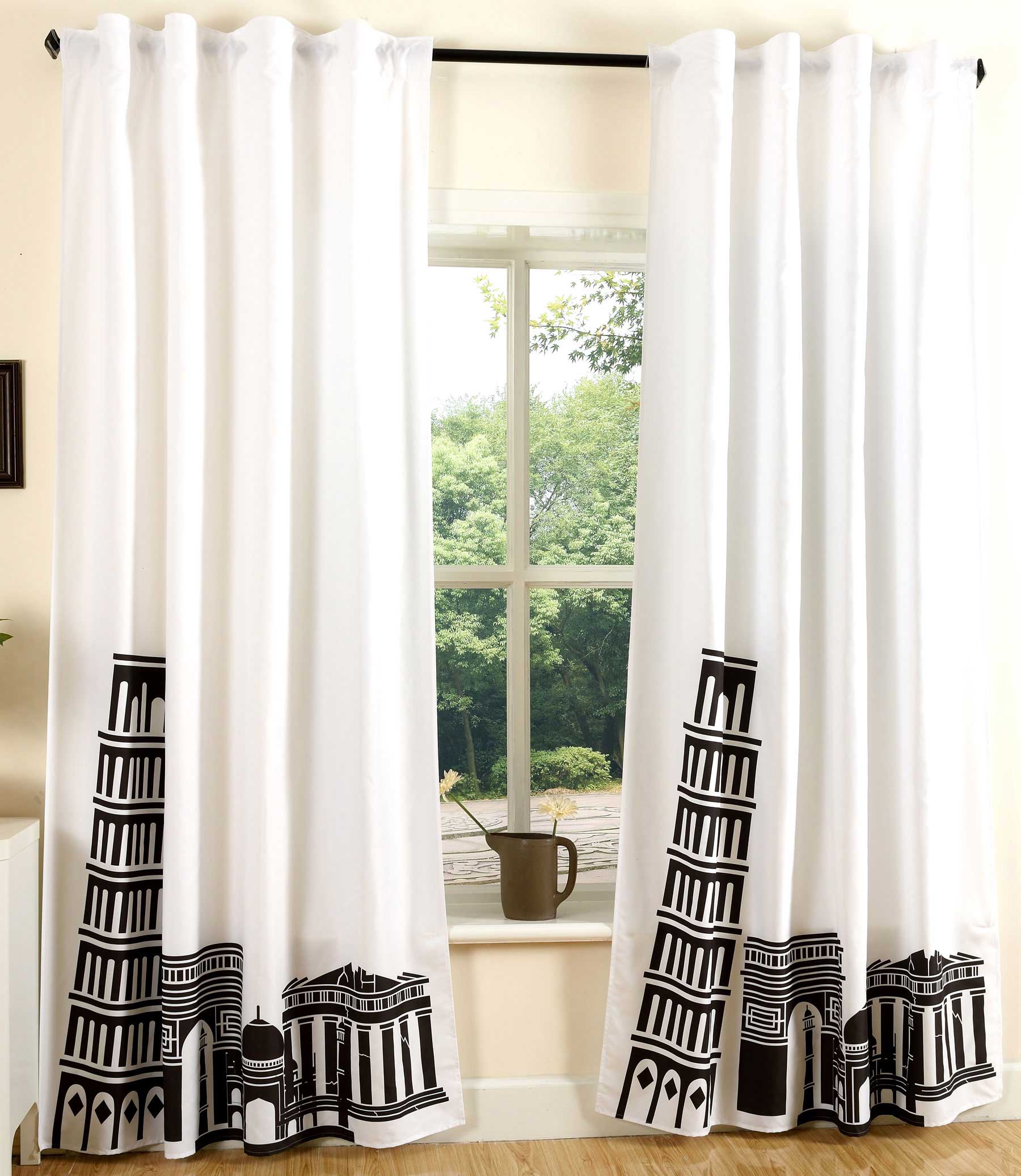 Vorhang Schal blickdicht verdeckte Schlaufen Universalband Digitaldruck (Höhe x Breite cm) 204902 Pisa 2 Stück 245x140 Vorhang Set 204902pisa | Gardinenbox.de