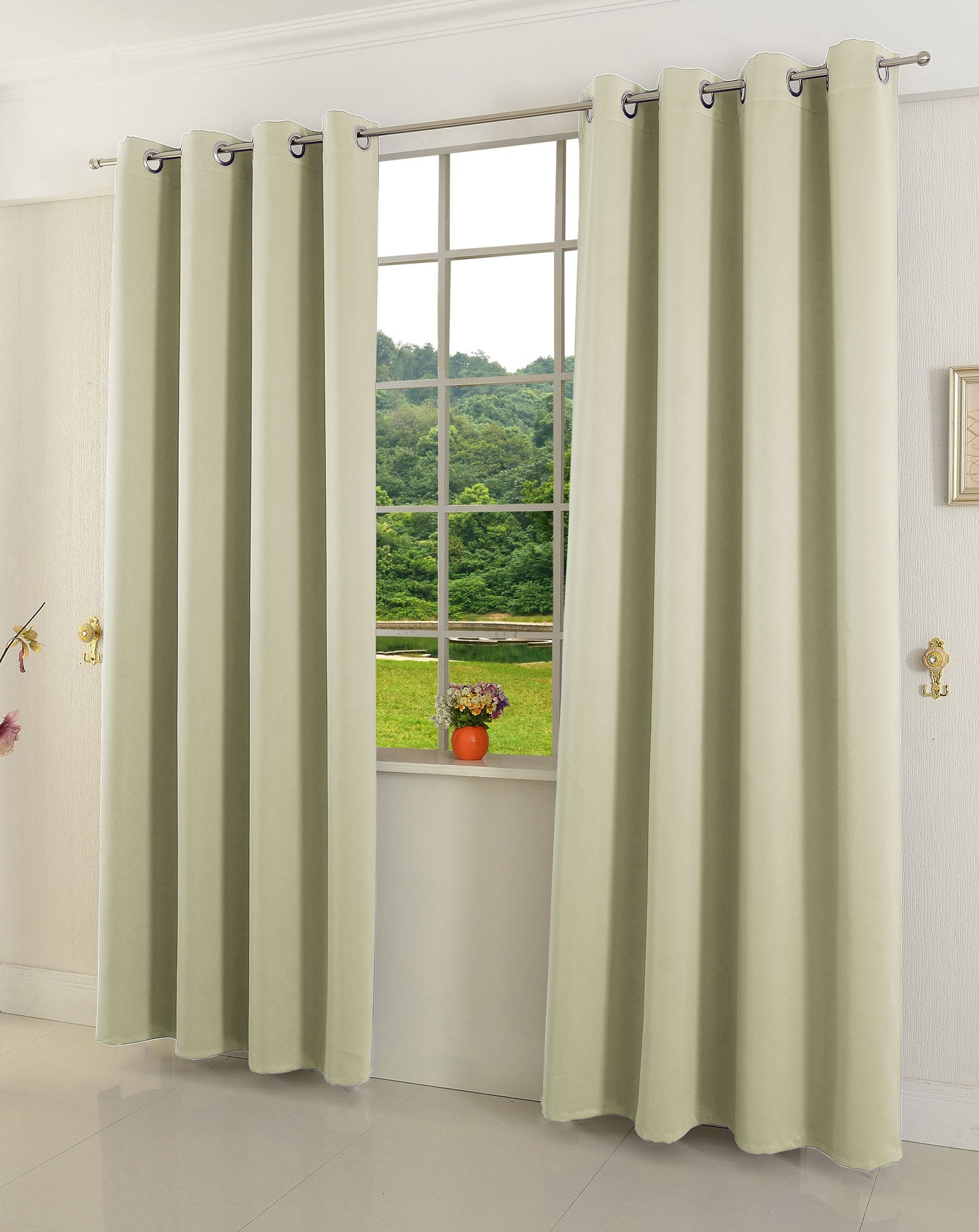 Verdunkelungsvorhang Ösen matt uni Farben blickdicht Blackout 20600 Beige 245x135 (HxB) Vorhang 20600beige | Gardinenbox.de