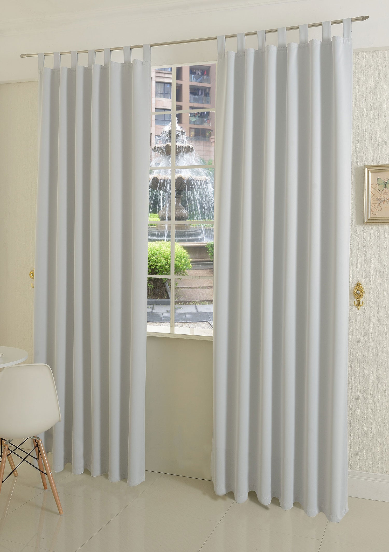 Verdunkelungsvorhag mit Schlaufen matt uni Farben aus weichfallenden blickdichten Stoff blickdicht Blackout 20610 Weiß (offwhite) 245x135 (HxB) Vorhang 20610weiss__offwhite | Gardinenbox.de