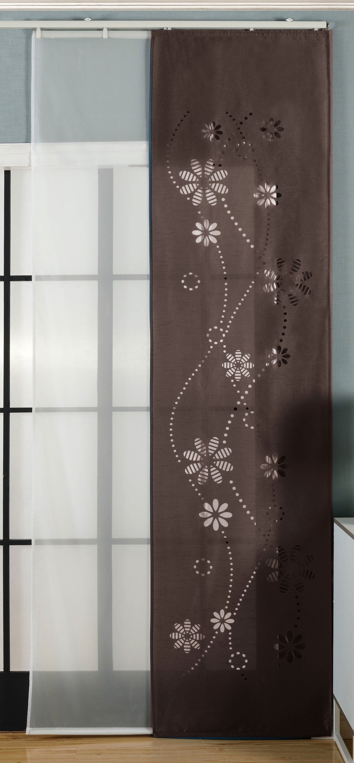 2er-Pack Schiebegardine Flächenvorhang Albi Lasercut Wildseide Optik Voile cm (HxB) inkl. Paneelwagen und Beschwerungsstangen 165630 Braun Schiebegardine 2er-Pack_Schiebegardine_Flachenvorhang_Albi_Lasercut_Wildseide_Optik_Voile_cm_HxB_inkl._Paneelwagen_und_Beschwerungsstangen_165630_-_Gardinenbox.de_-_-3674672 | Gardinenbox.de