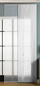 2er-Pack Schiebegardine Flächenvorhang Avila Lasercut Wildseide Optik Voile  cm (HxB) inkl. Paneelwagen und Beschwerungsstangen 165610 - Gardinenbox.de - 