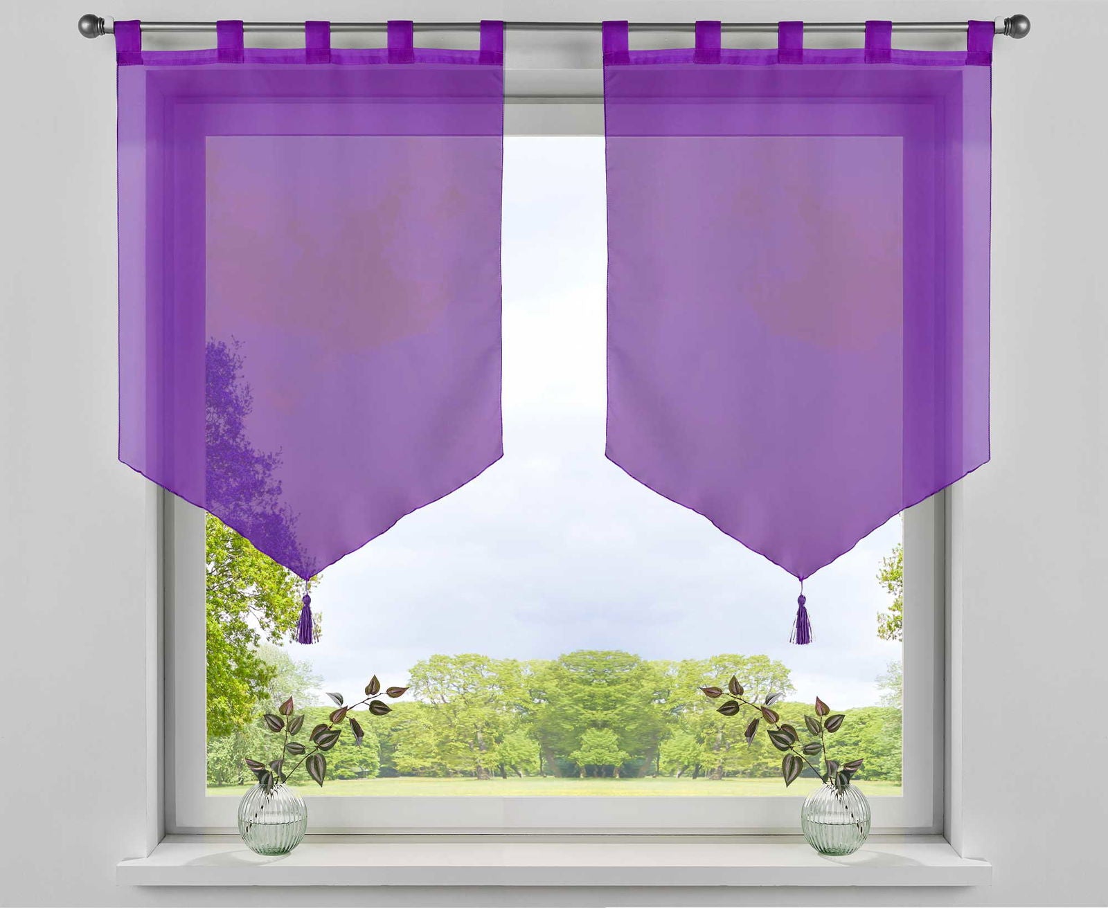 2er Pack Scheibengardinen »LYON« Quaste Modern Zeitlos Voile Küchenfenster Sichtschutz Scheibenhänger Spitzpanneaux 10000333-2 Lila Scheibengardine 2er_Pack_Scheibengardinen_LYON_Quaste_Modern_Zeitlos_Voile_Kuchenfenster_Sichtschutz_Scheibenhanger_Spitzpanneaux_10000333-2_-_Gardinenbox.de_-_-3668690 | Gardinenbox.de