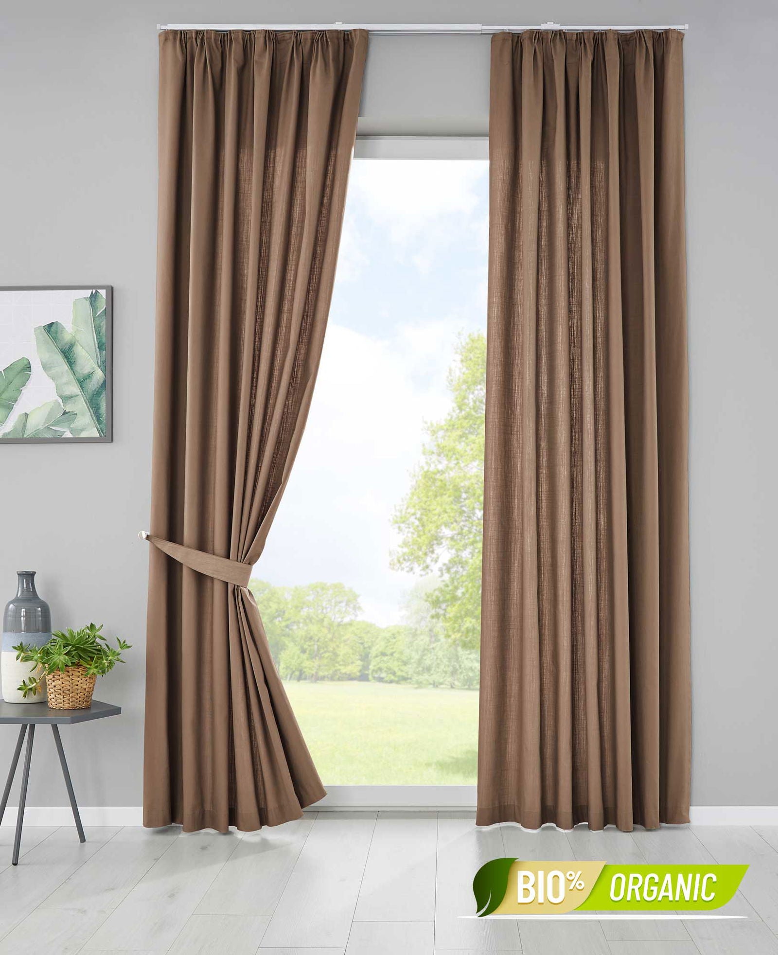 2er Set Bio Organic Vorhänge Reine Baumwolle Blickdicht Gardinen Verdeckte Schlaufen Gardinenband Pflegeleicht 202086 Taupe HxB 225x145 cm Vorhang Set 2er_Set_Bio_Organic_Vorhange_Reine_Baumwolle_Blickdicht_Gardinen_Verdeckte_Schlaufen_Gardinenband_Pflegeleicht_202086_-_Gardinenbox.de_-_-3669375 | Gardinenbox.de