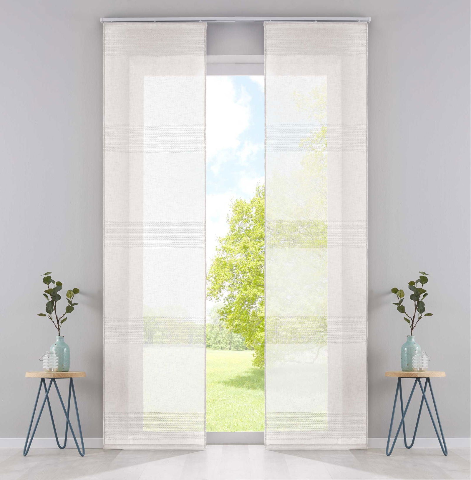 2er Set Flächenvorhänge Schiebegardinen Voile »Sanremo« Landhaus-Stil Querstreifen Leinen Häkel Optik Netzstruktur Paneelwagen 20190342-2 Creme Schiebegardine 2er_Set_Flachenvorhange_Schiebegardinen_Voile_Sanremo_Landhaus-Stil_Querstreifen_Leinen_Hakel_Optik_Netzstruktur_Paneelwagen_20190342-2_-_Gardinenbox.de_-_-3670886 | Gardinenbox.de